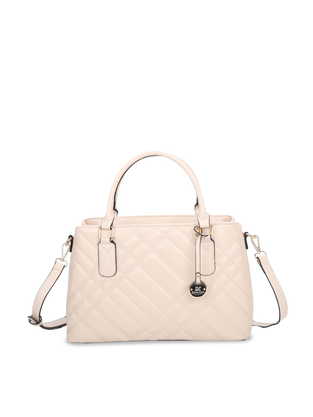 

Diana Korr Textured PU Structured Handheld Bag, White