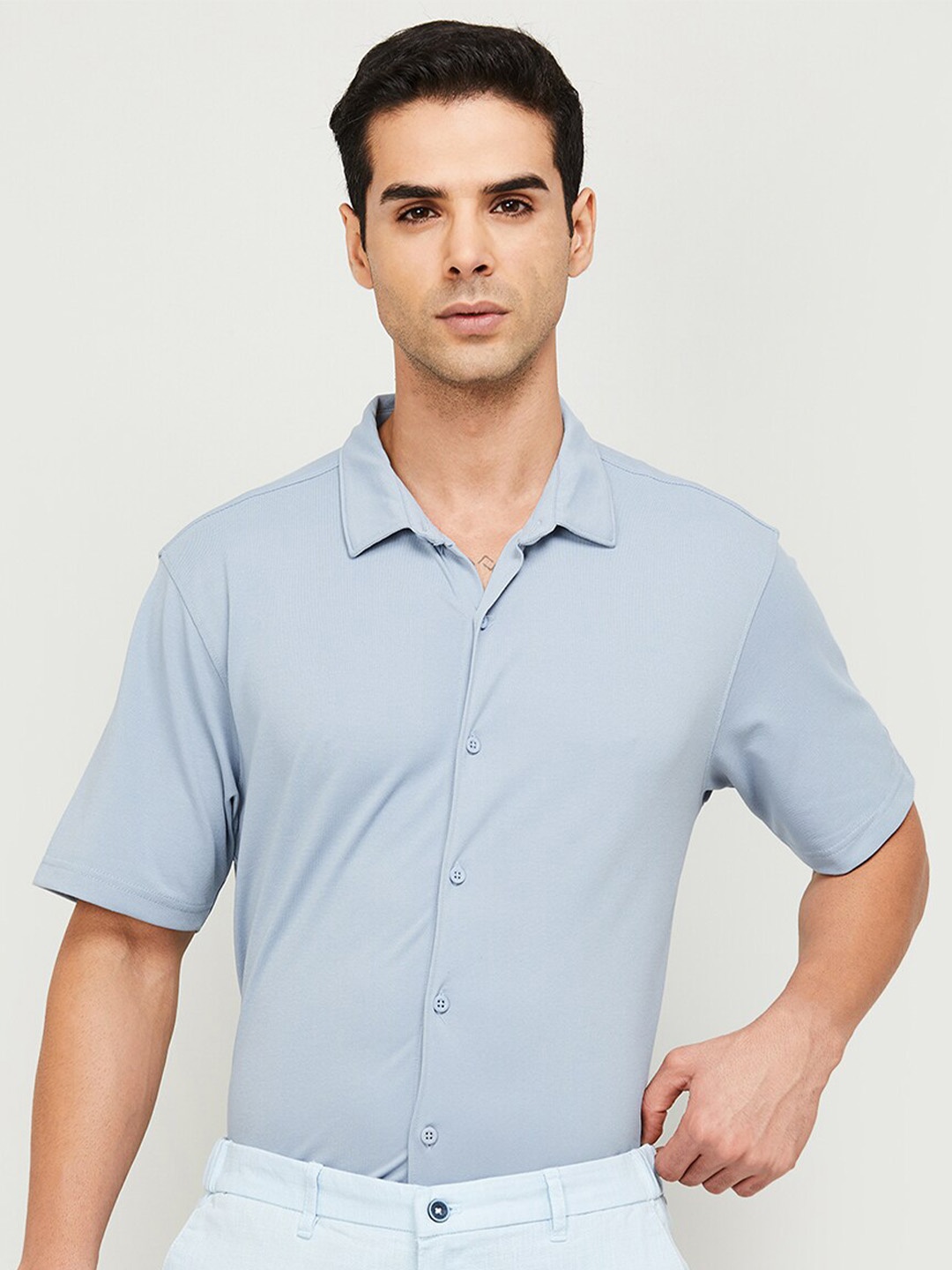 

CODE by Lifestyle Slim Fit Opaque Casual Shirt, Blue