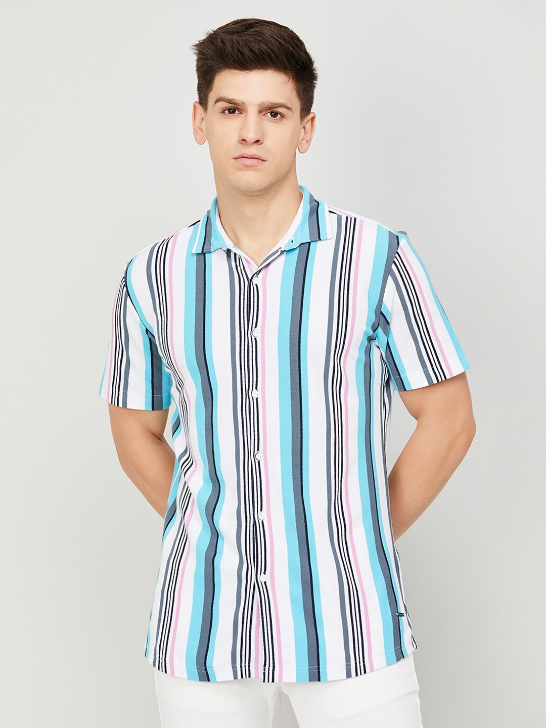 

Bossini Slim Fit Vertical Striped Casual Shirt, Blue