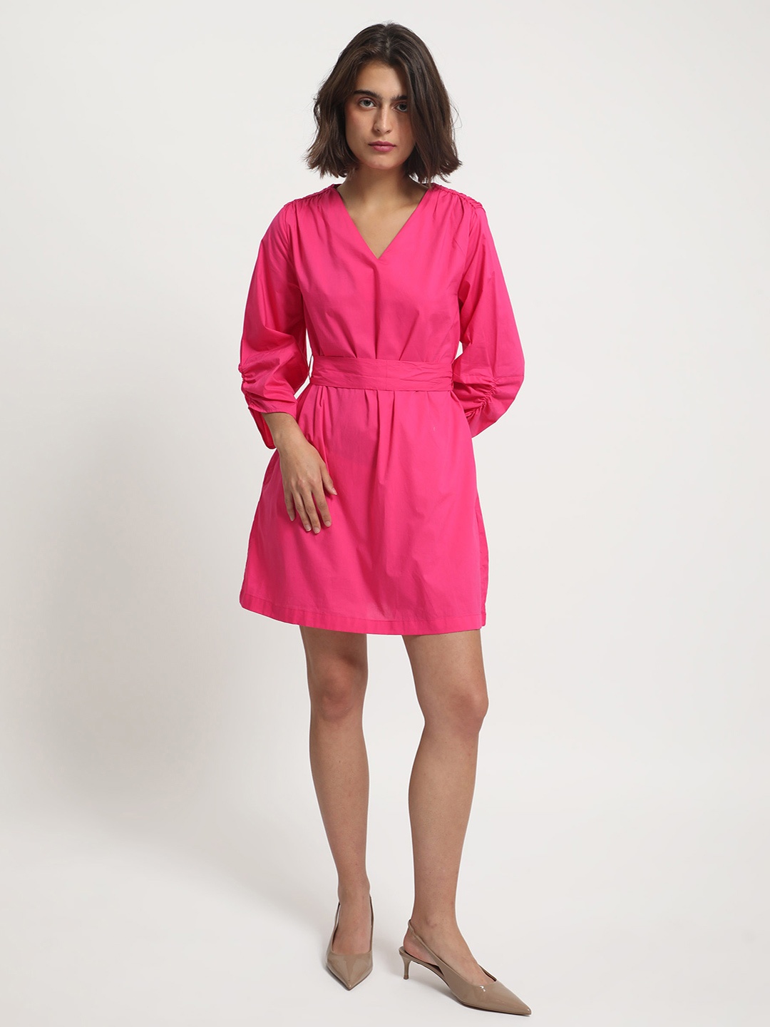 

RAREISM Short Poplin Dress With Self Fabric Belt, Pink