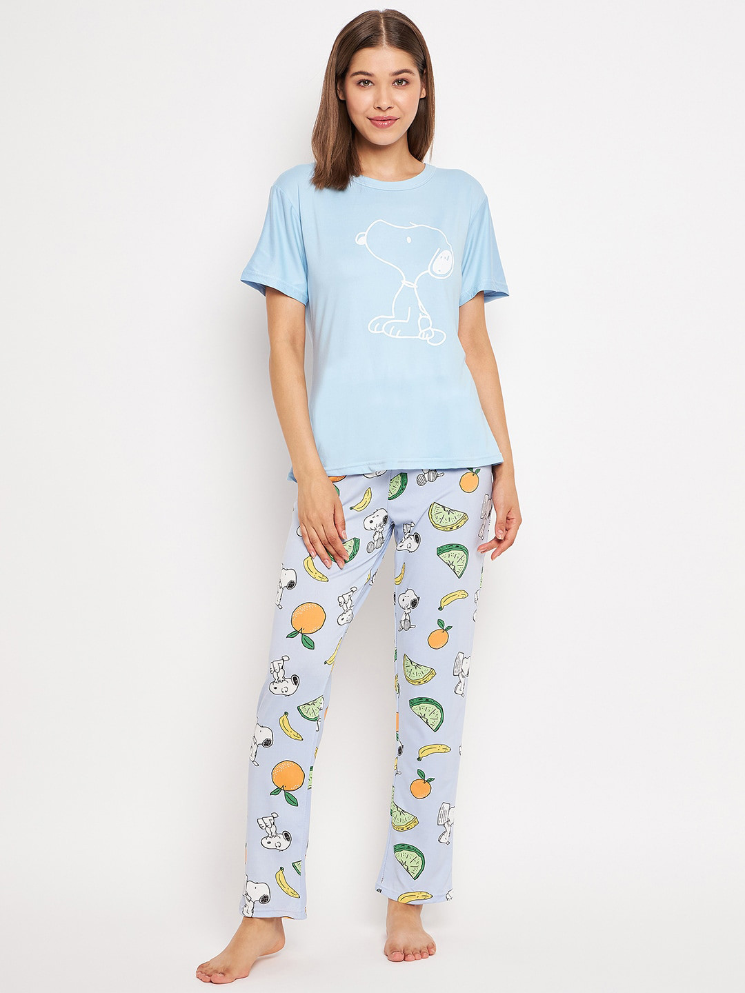 

Camey Peanuts Printed Night Suit, Blue
