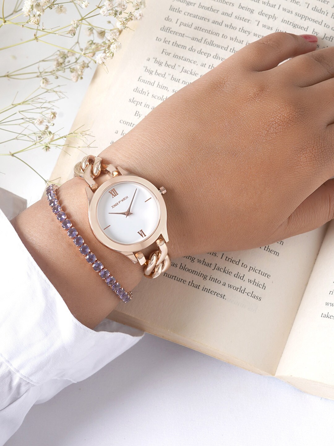 

JOKER & WITCH Alice Women Watch Gift Set JWBS855, Rose gold