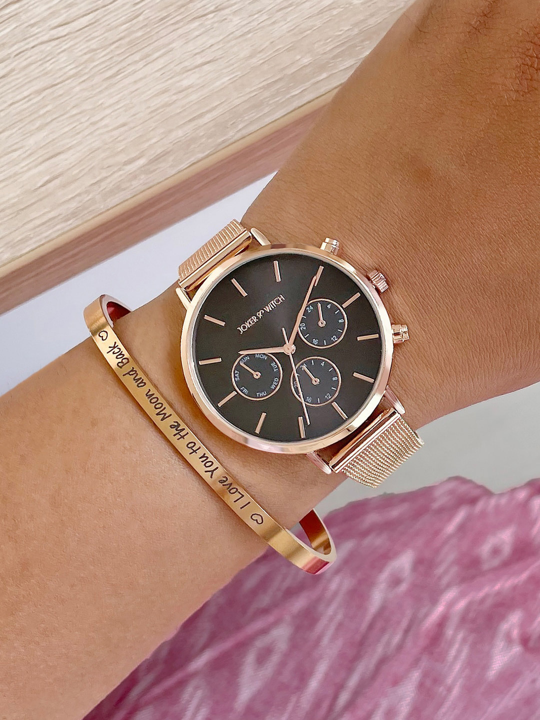 

JOKER & WITCH Women Watch Gift Set, Rose gold