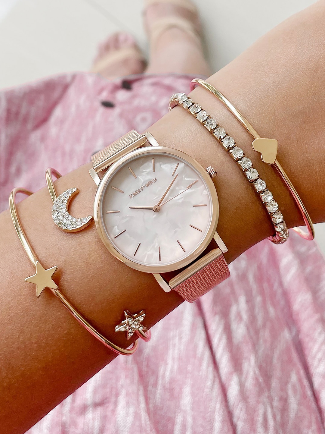 

JOKER & WITCH Pixie Women Watch Gift Set JWBS764, Rose gold