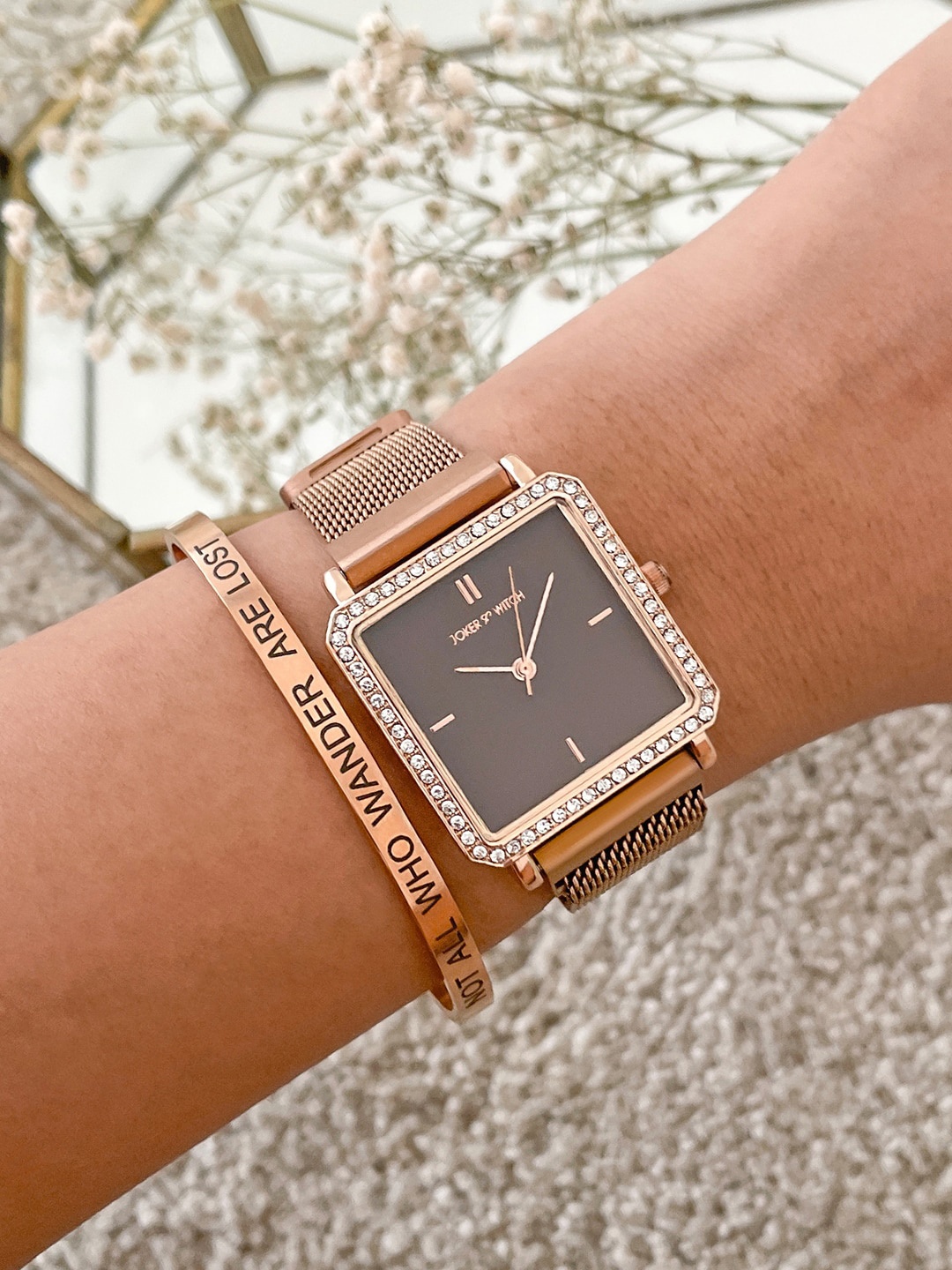 

JOKER & WITCH Women Watch Gift Set, Brown