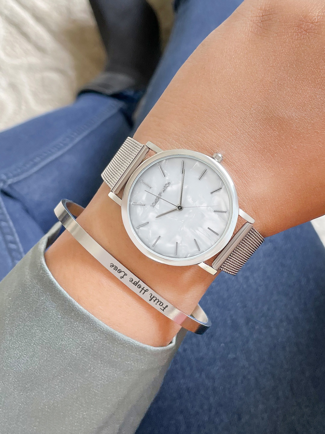 

JOKER & WITCH Women Watch With Bracelet Stack JWBS677, Silver