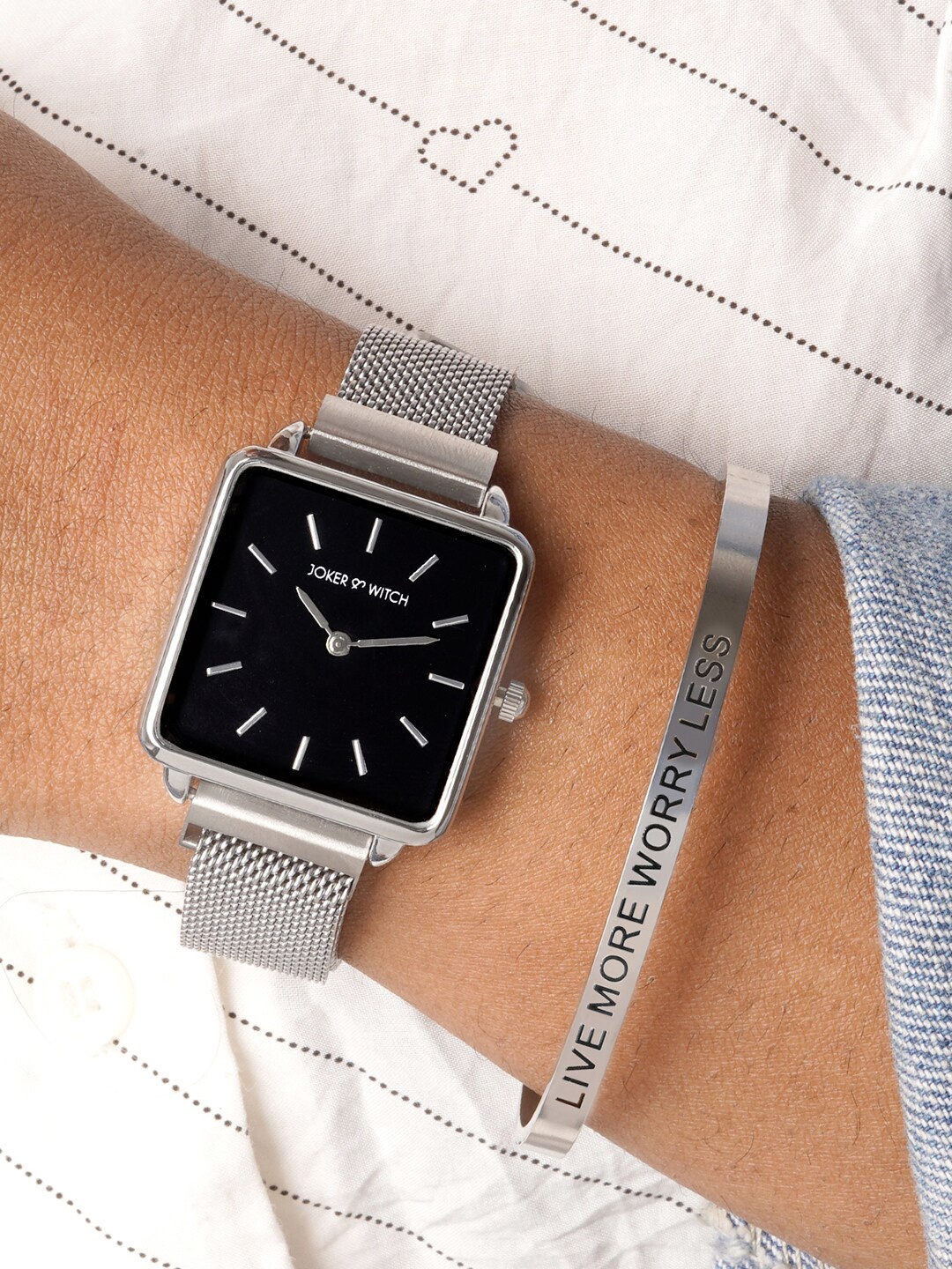 

JOKER & WITCH Watch With Bracelet Stack Gift Set, Silver
