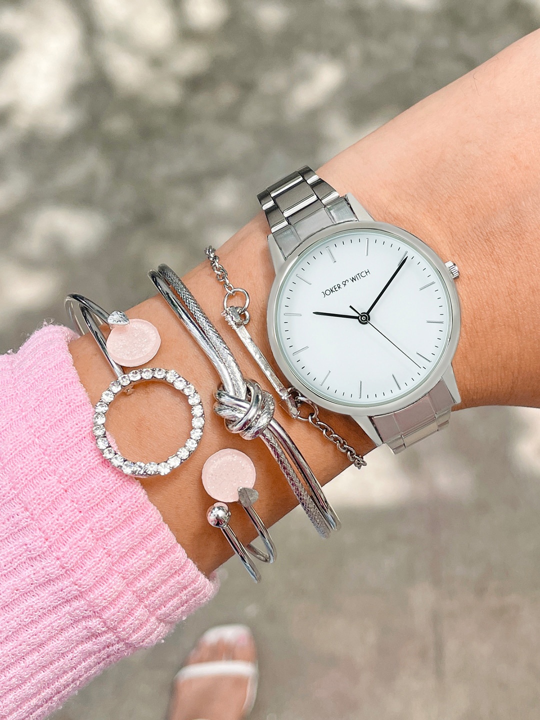

JOKER & WITCH Women Watch Gift Set, Silver