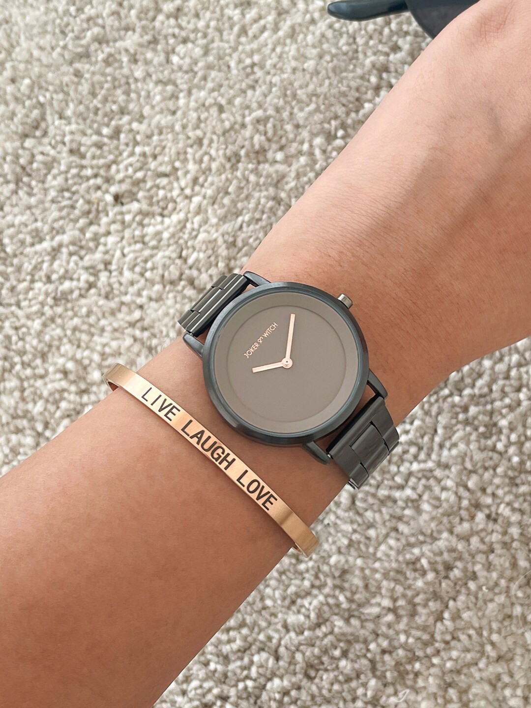 

JOKER & WITCH Women Watch With Bracelet Stack Gift Set-JWBS803, Taupe