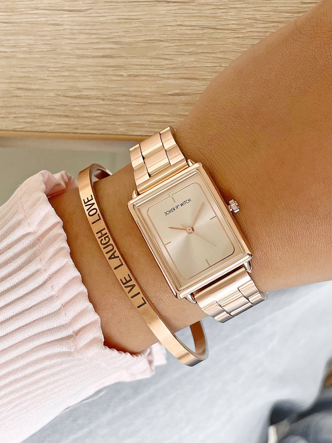 

JOKER & WITCH Women Watch With Bracelet Stack Gift Set, Rose gold