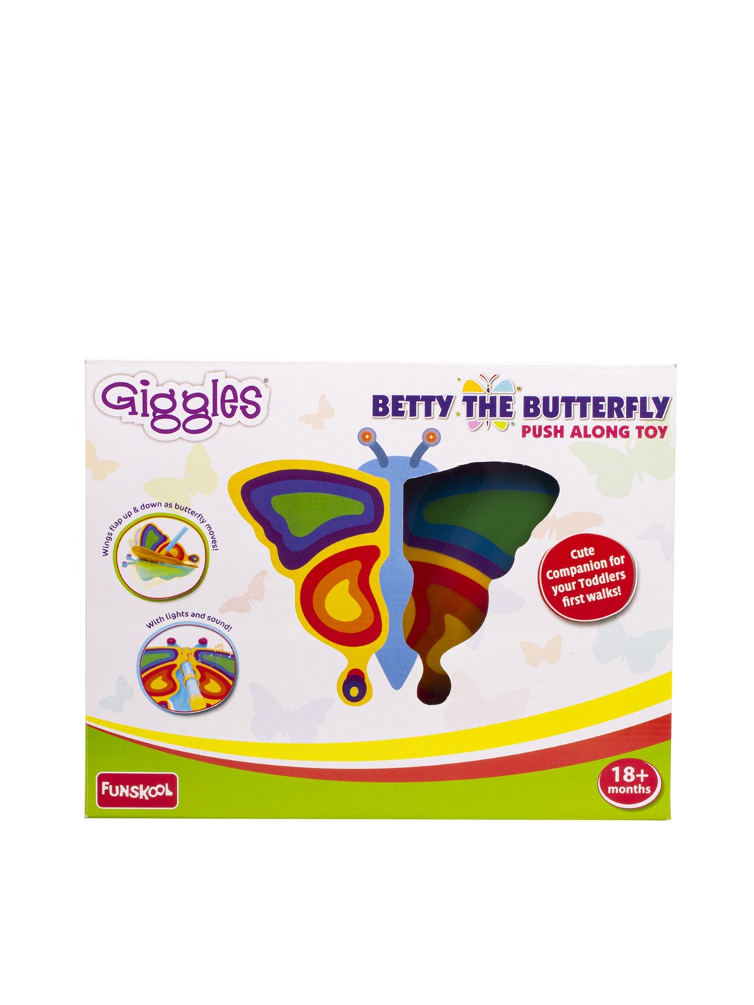 

Giggles BETTY THE BUTTERFLY Push Along Toy for 18+Months, Multi