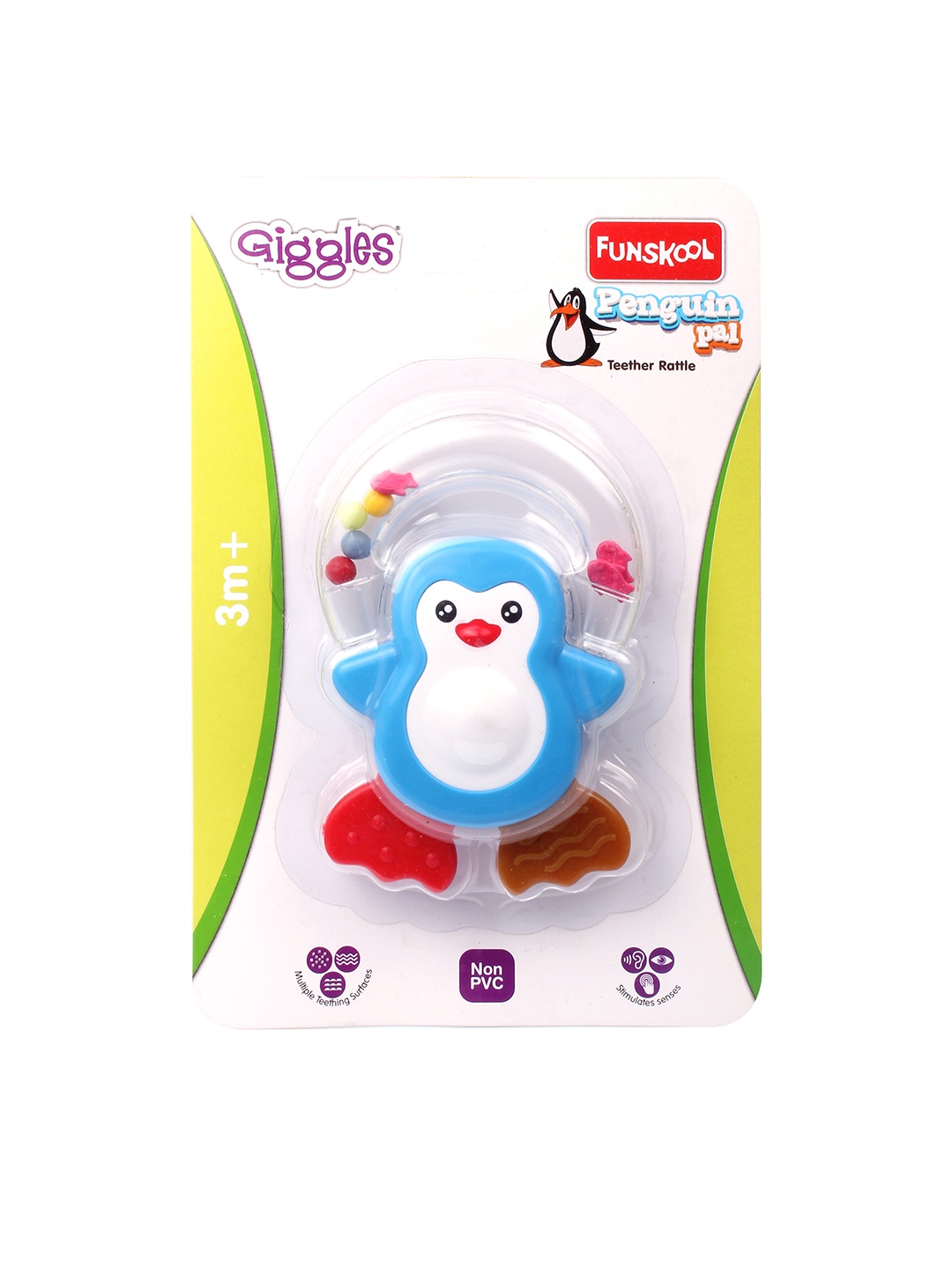 

Giggles Penguin Pal Teether Rattle, Blue
