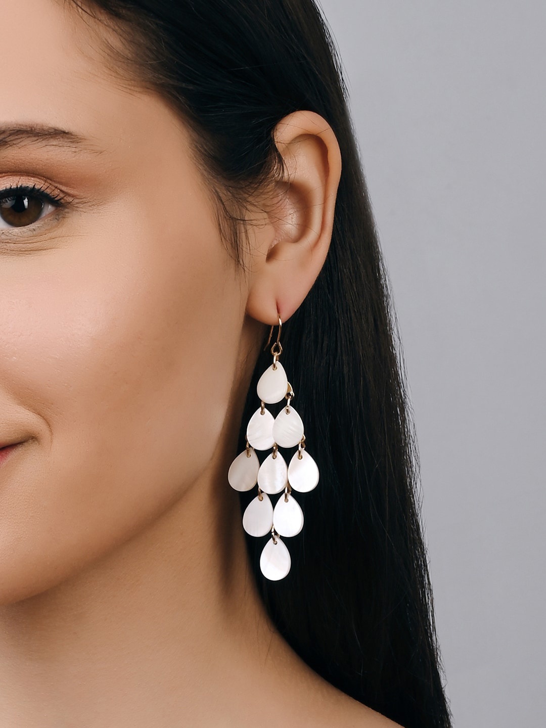 

Accessorize Gold-Plated Moonstone Studded Contemporary Drop Earrings