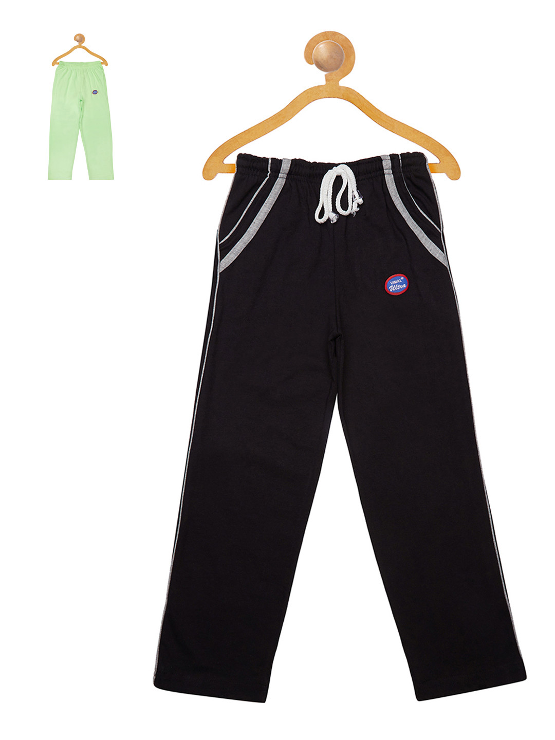 

VIMAL Girls Pack of 2 Solid Regular Fit Track Pants, Black