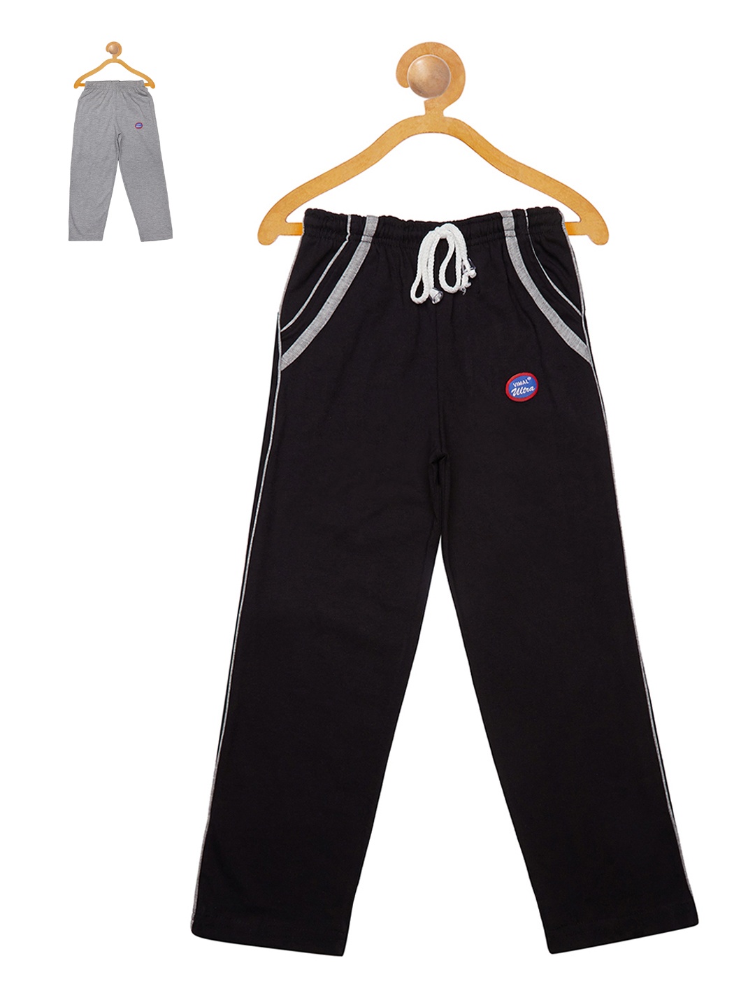 

MACK JONNEY Girls Pack of 2 Solid Regular Fit Track Pants, Black