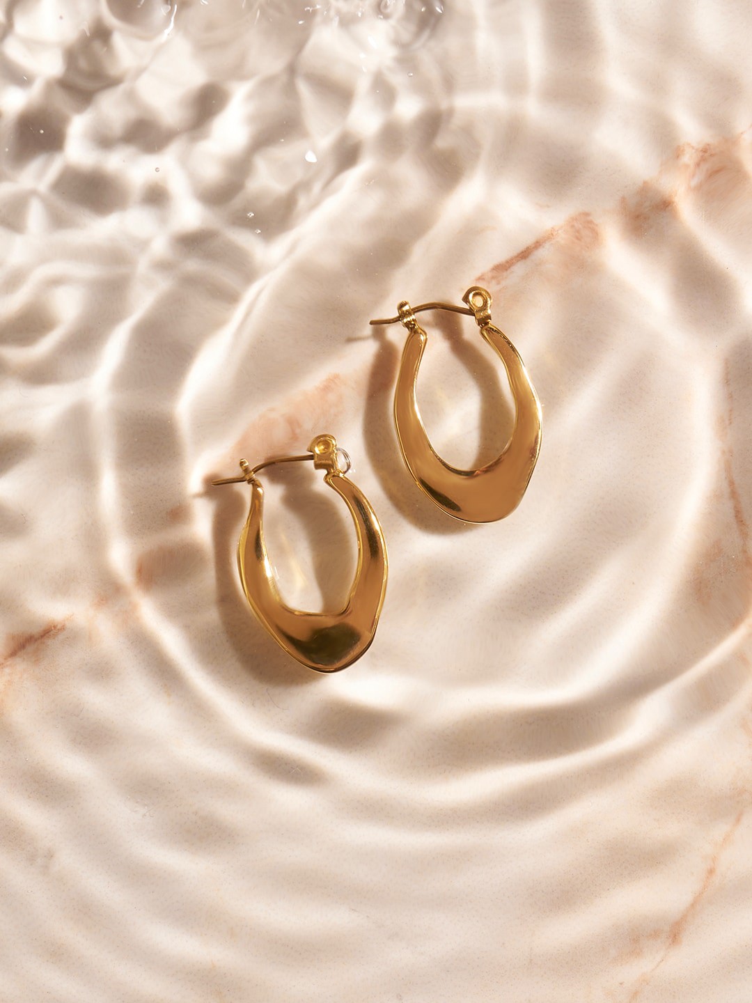 

Accessorize Stainless Steel Contemporary Hoop Earrings, Gold