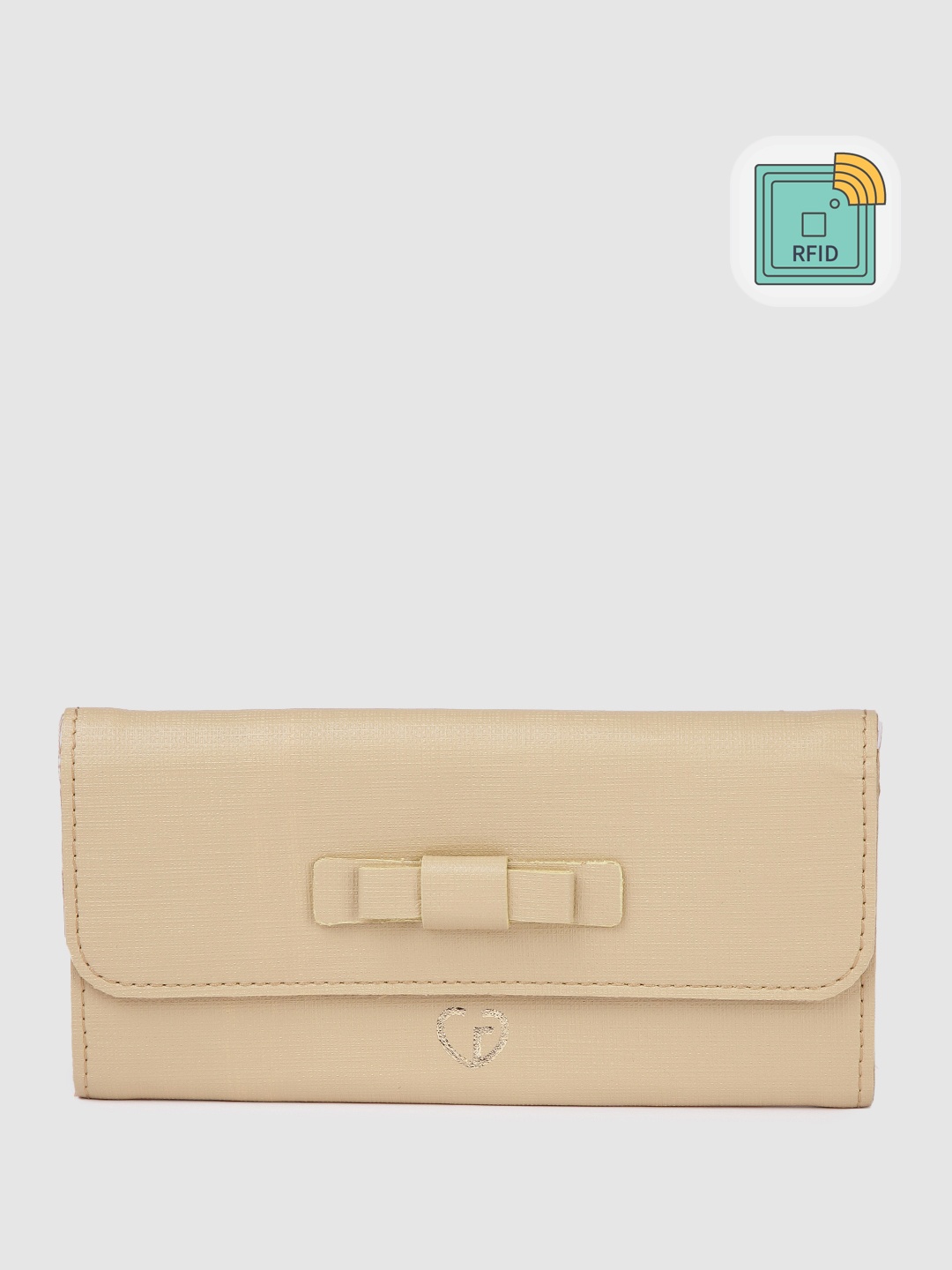 

Caprese Women RFID Envelope Wallet with Bow Detail, Beige