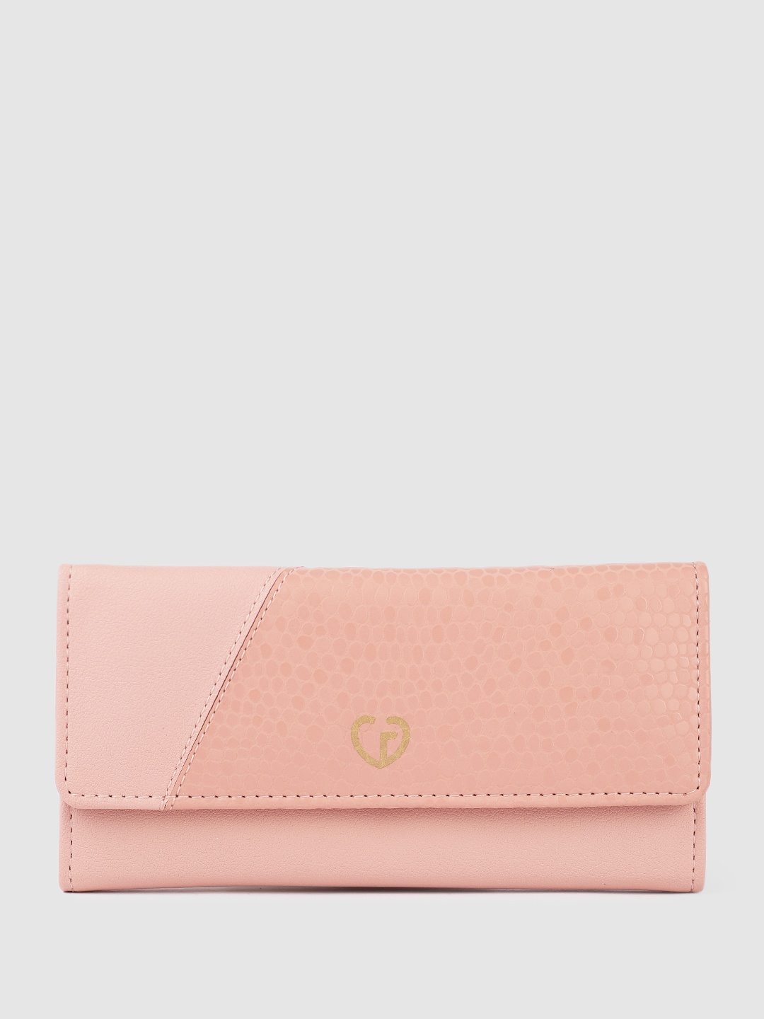 

Caprese Women Textured Three Fold Wallet, Pink