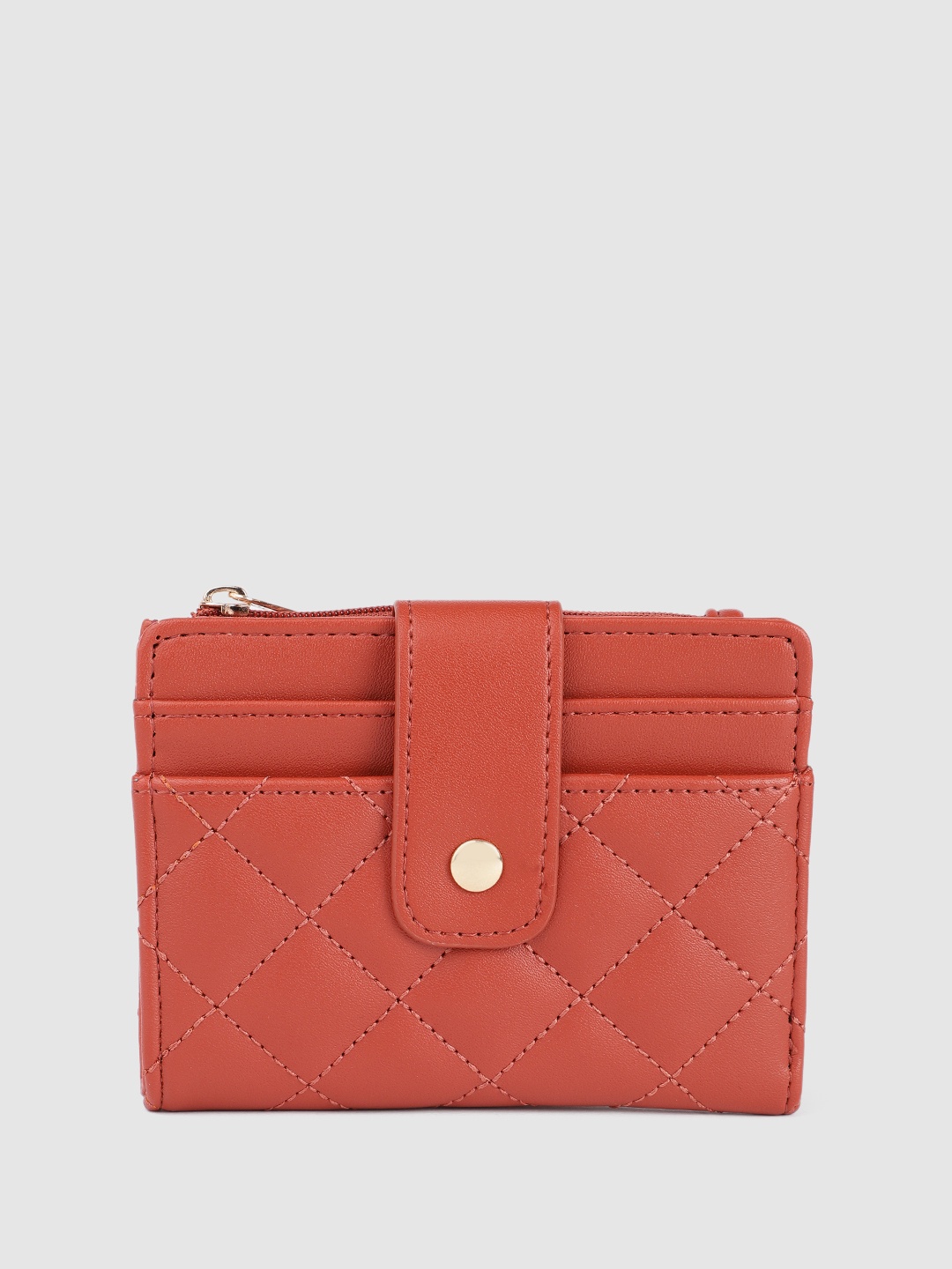

Caprese Women Geometric Textured Two Fold Wallet, Brown