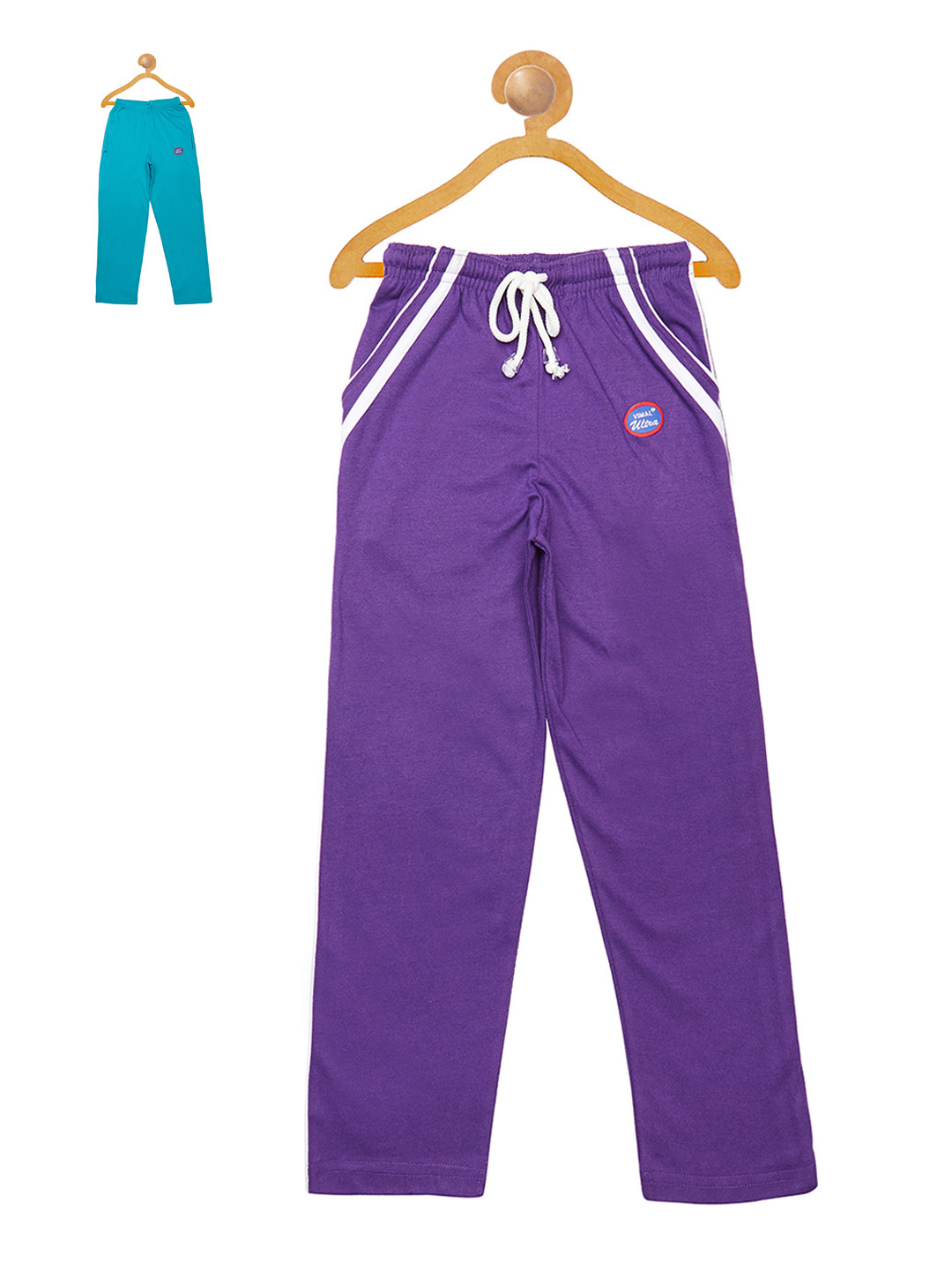

VIMAL Girls Pack of 2 Slim Fit Track Pants, Purple