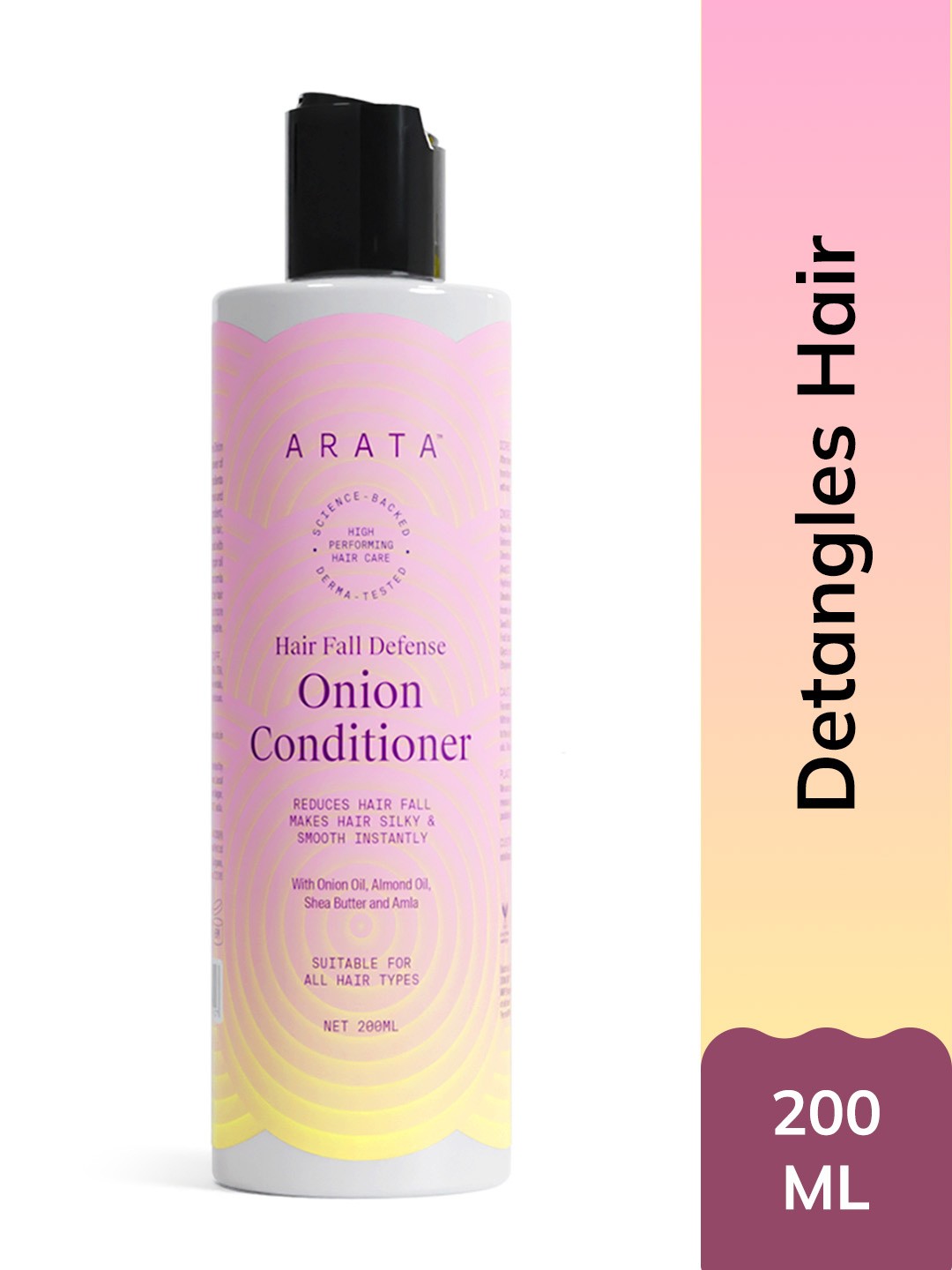 

ARATA Hair Fall Defense Onion Conditioner with Almond Oil & Amla - 200 ml, Pink