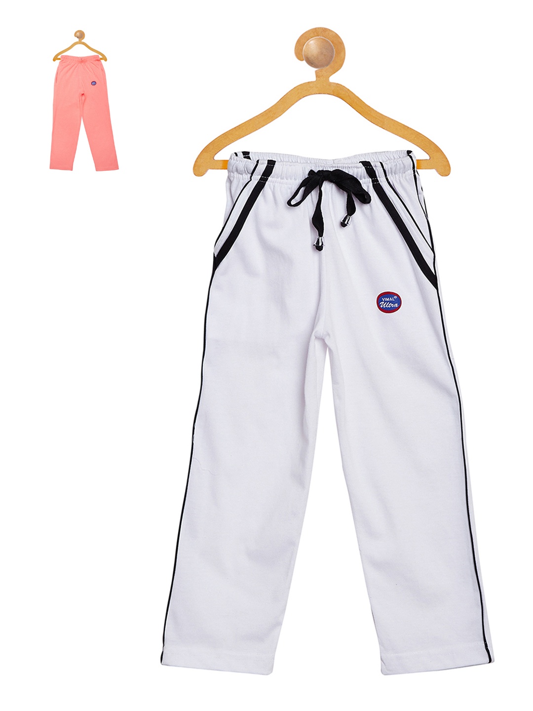 

VIMAL Girls Pack of 2 Slim Fit Track Pants, White