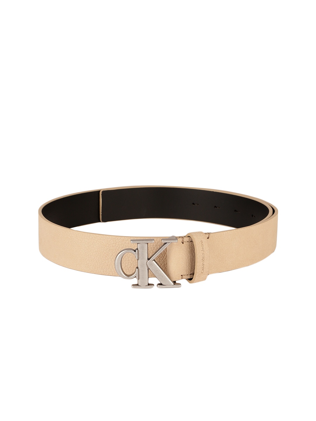 

Calvin Klein Men Textured Leather Belt, Beige