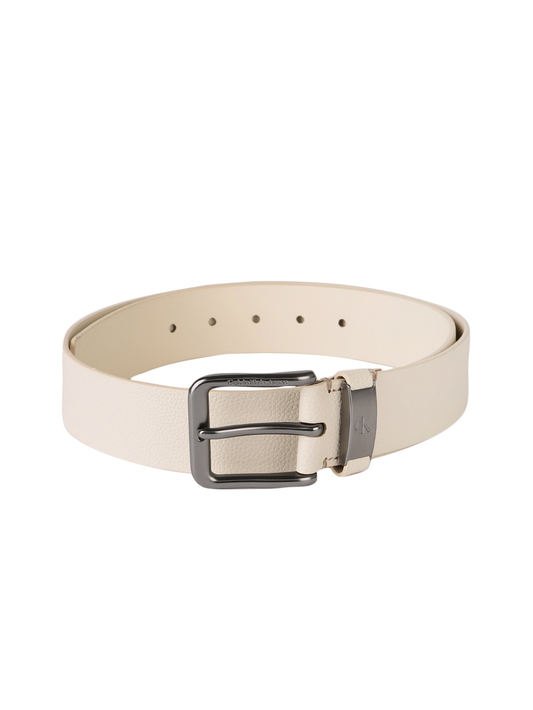 

Calvin Klein Men Textured Leather Belt, Beige