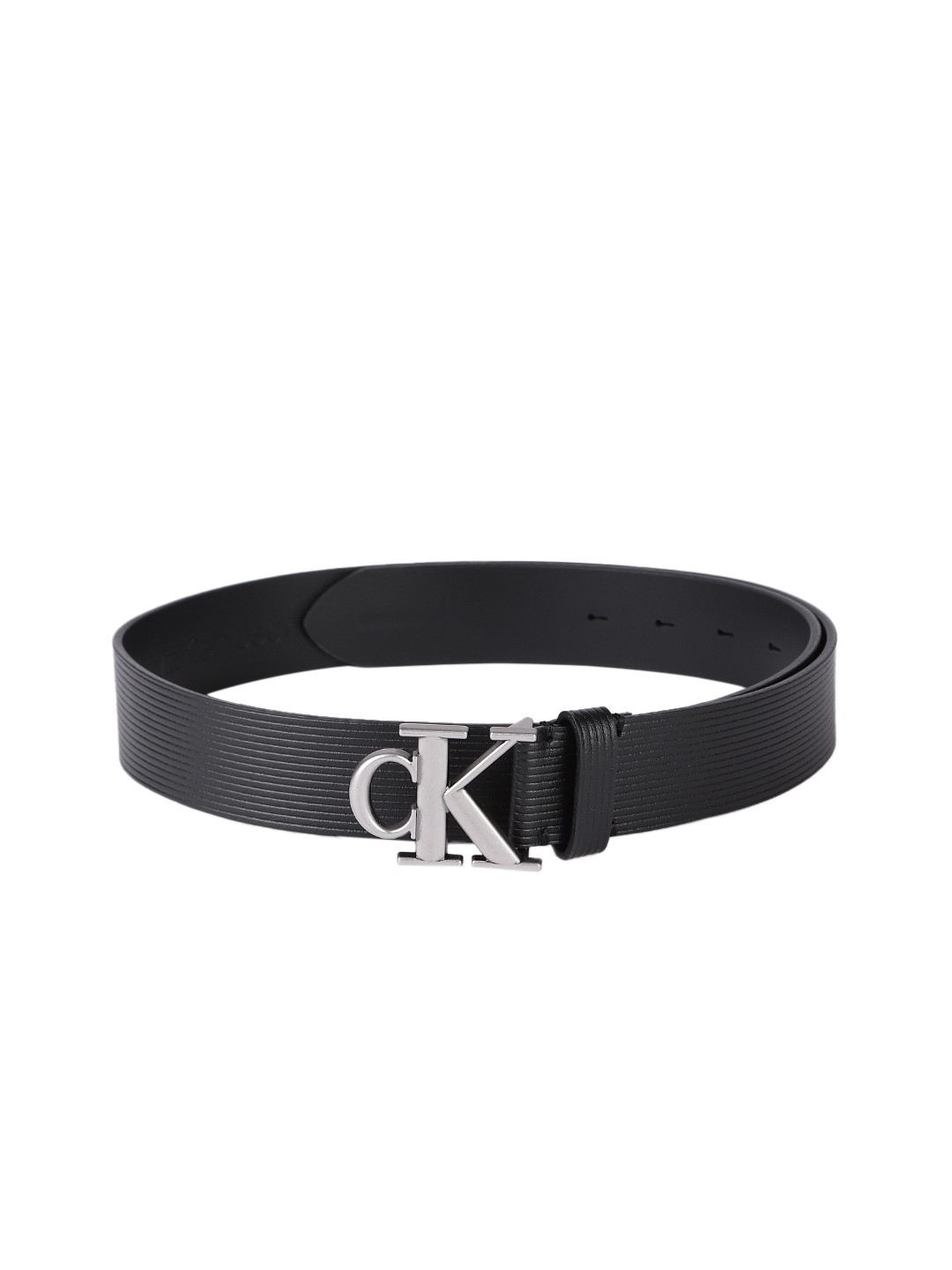 

Calvin Klein Men Striped Belt, Black