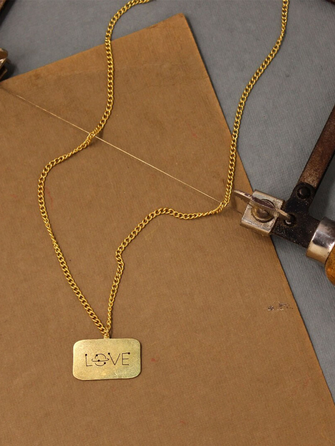 

Goldnera Gold-Plated LOVE Pendant With Chain