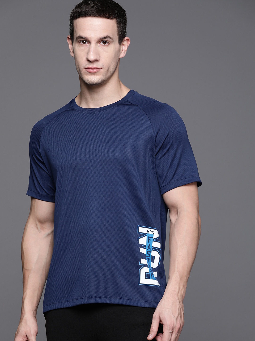 

HRX by Hrithik Roshan Rapid-Dry Racket Sport T-shirt, Blue