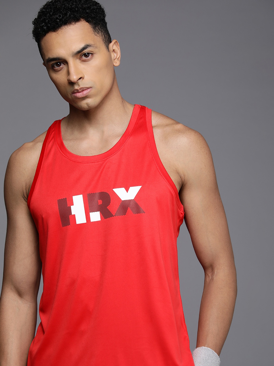 

HRX by Hrithik Roshan Men Brand Logo Printed Badminton Rapid-Dry T-shirt, Red