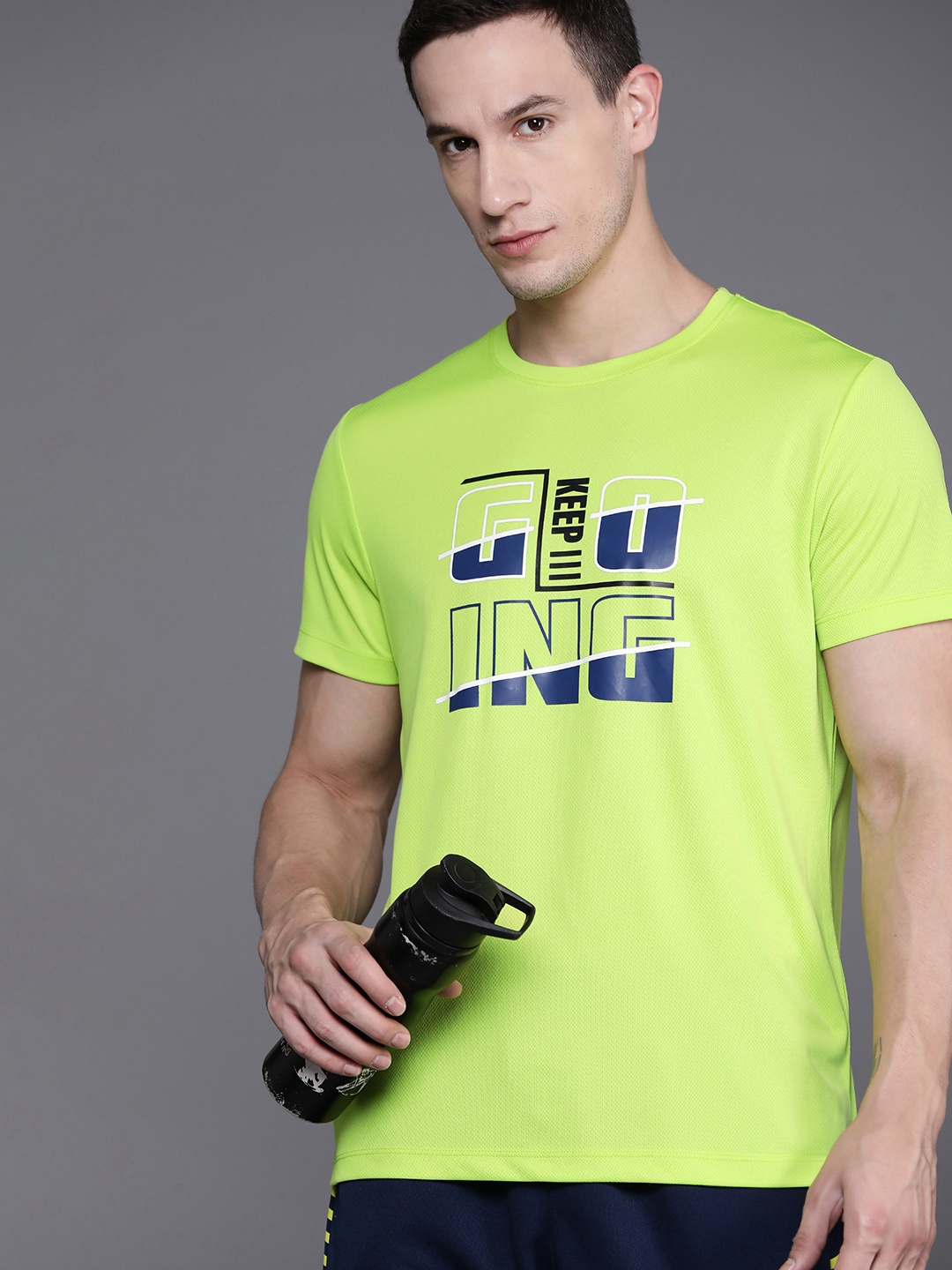 

HRX by Hrithik Roshan Men Printed Rapid-Dry Running T-shirt, Green