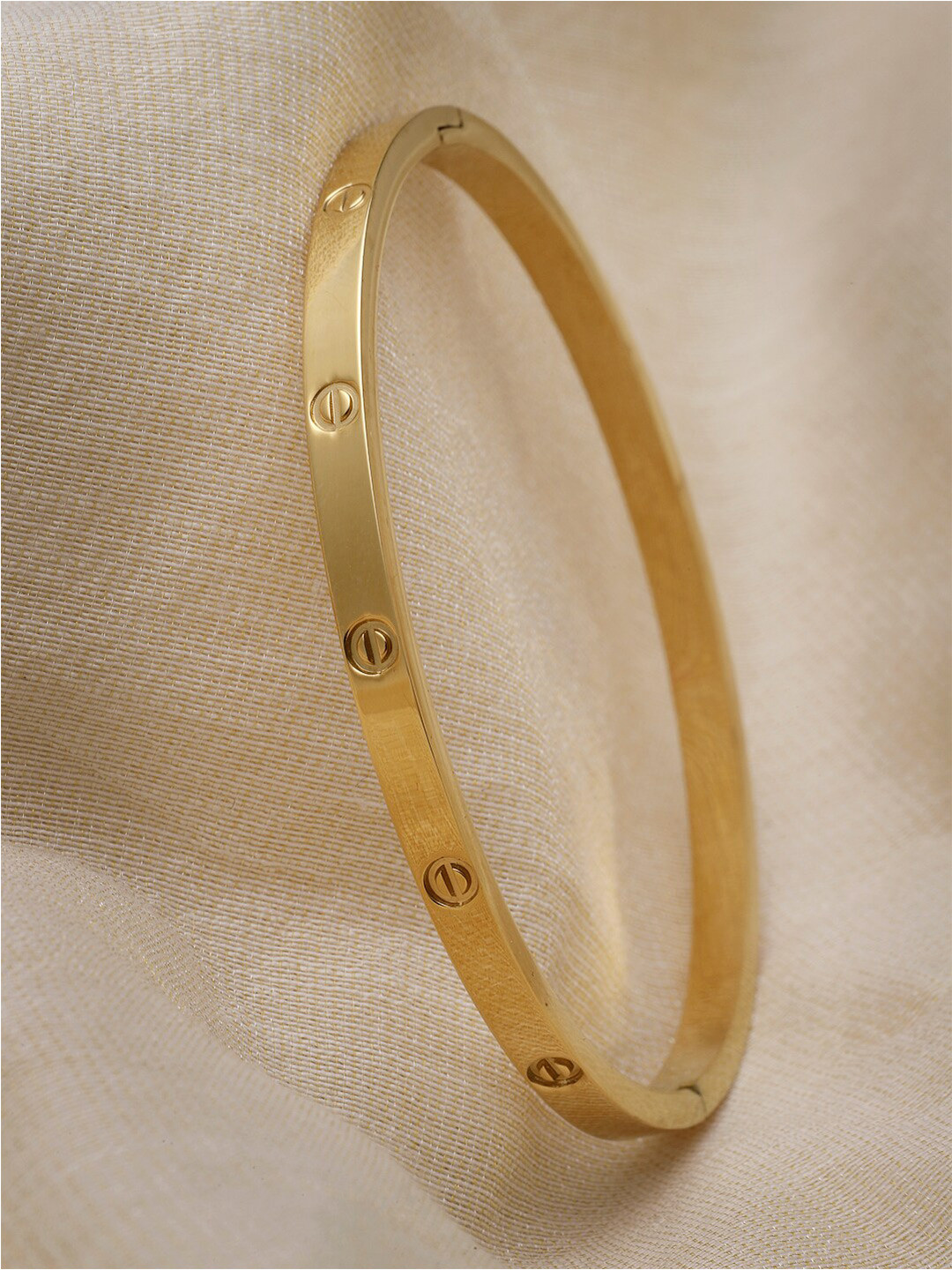 

NVR Gold-Plated Stainless Steel Kada Bracelet