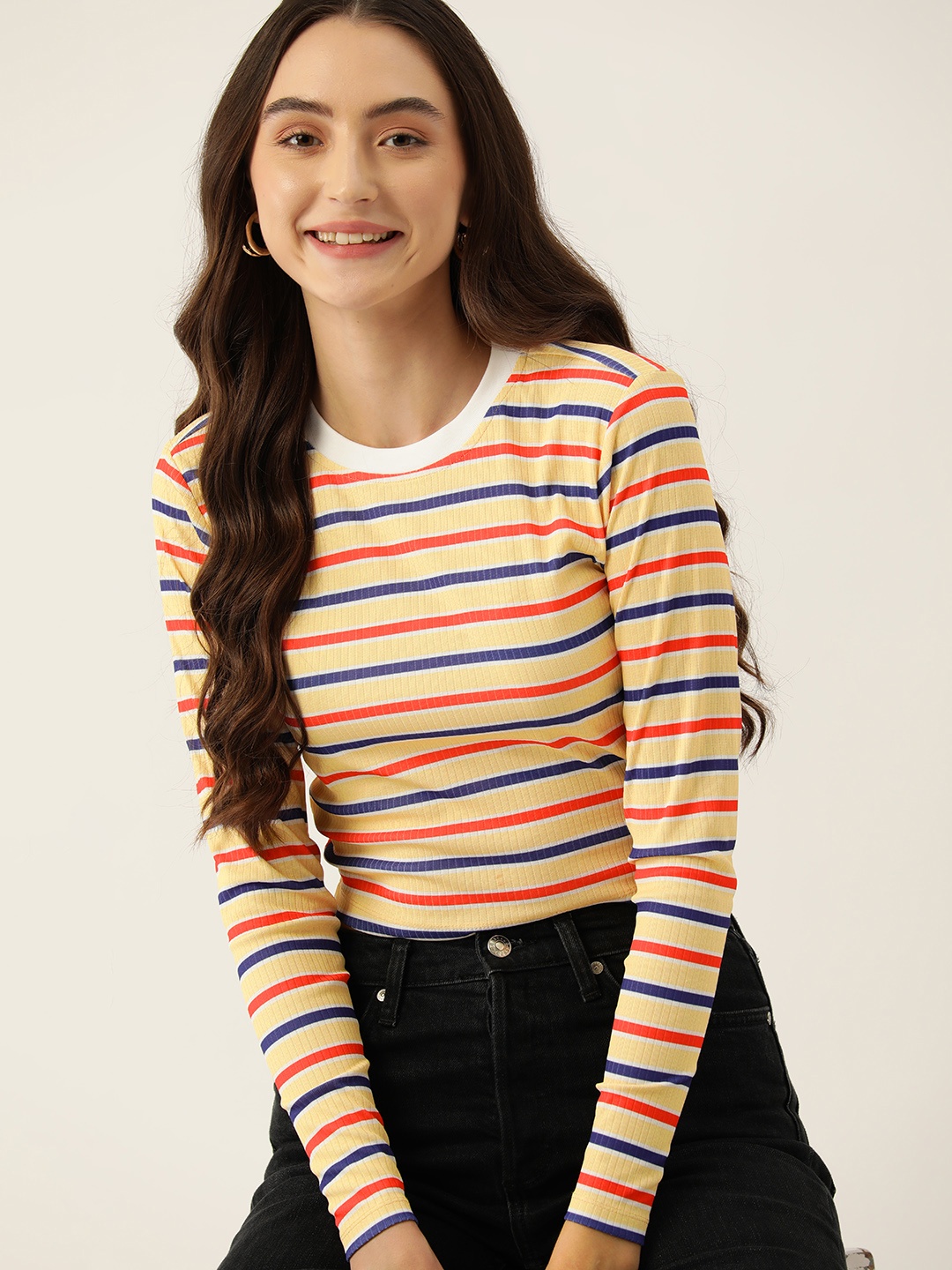 

DressBerry Women Striped T-shirt, Red