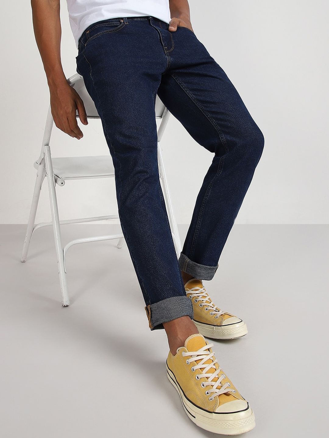 

Lee Men Slim Fit Clean Look Cotton Stretchable Jeans, Blue