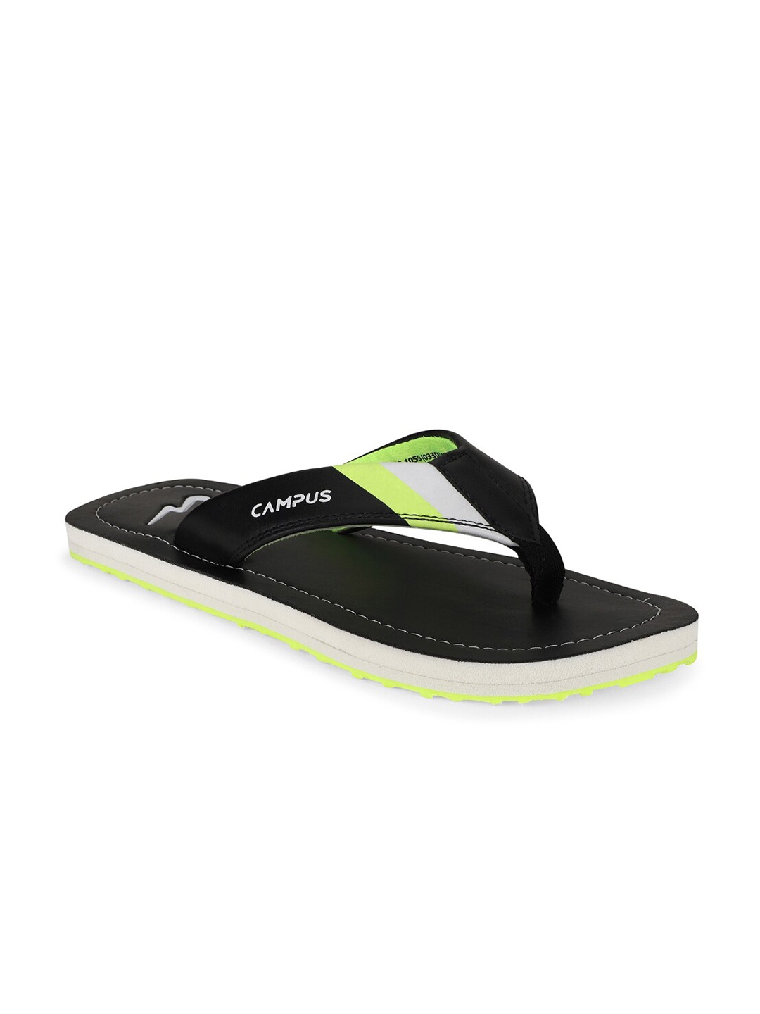 

Campus Men Printed Thong Flip-Flops, Black