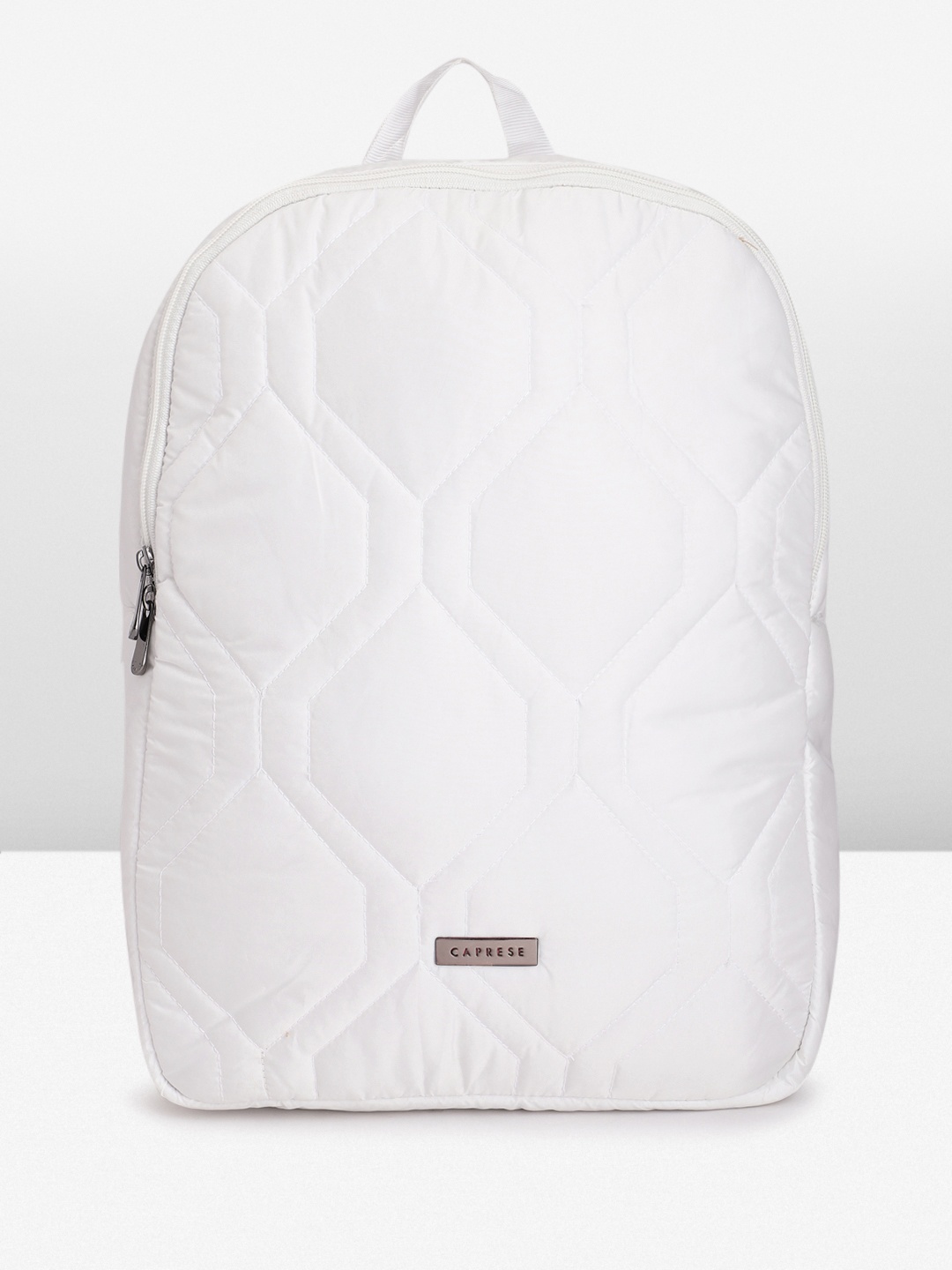 

Caprese Women Geometric Self Design Medium-Sized Backpack, White
