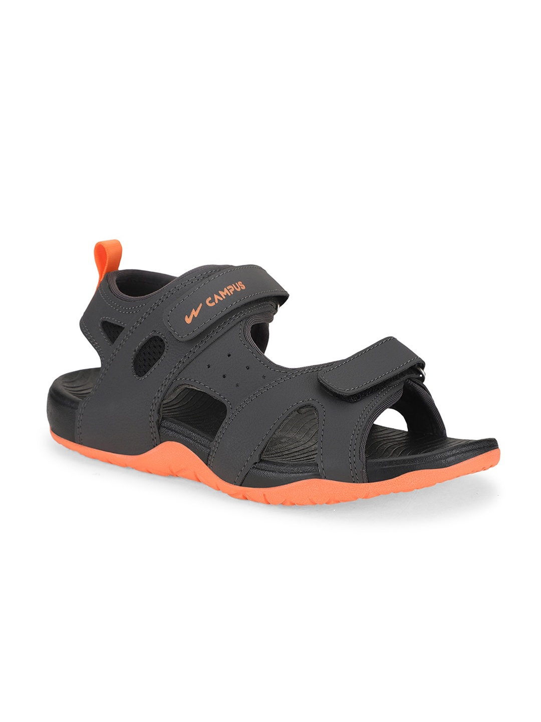 

Campus Kids Textured Anti-Slip Sports Sandals With Velcro Closure, Grey