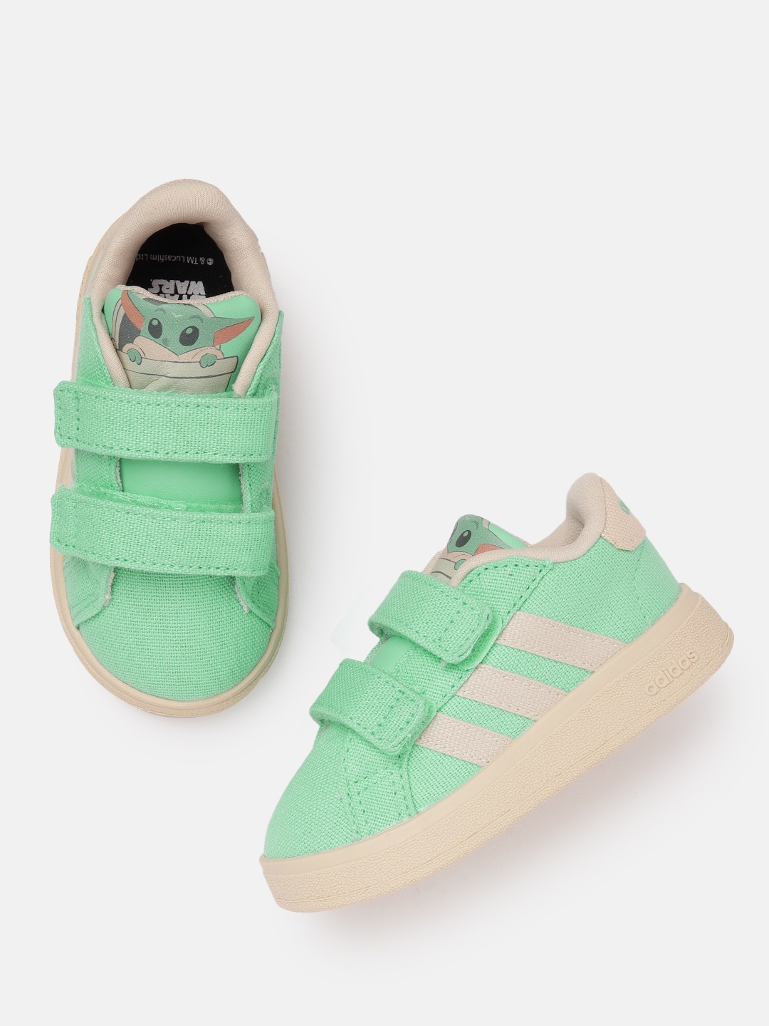 

ADIDAS X DISNEY Kids Grand Court Grogu CF I Tennis Shoes, Green