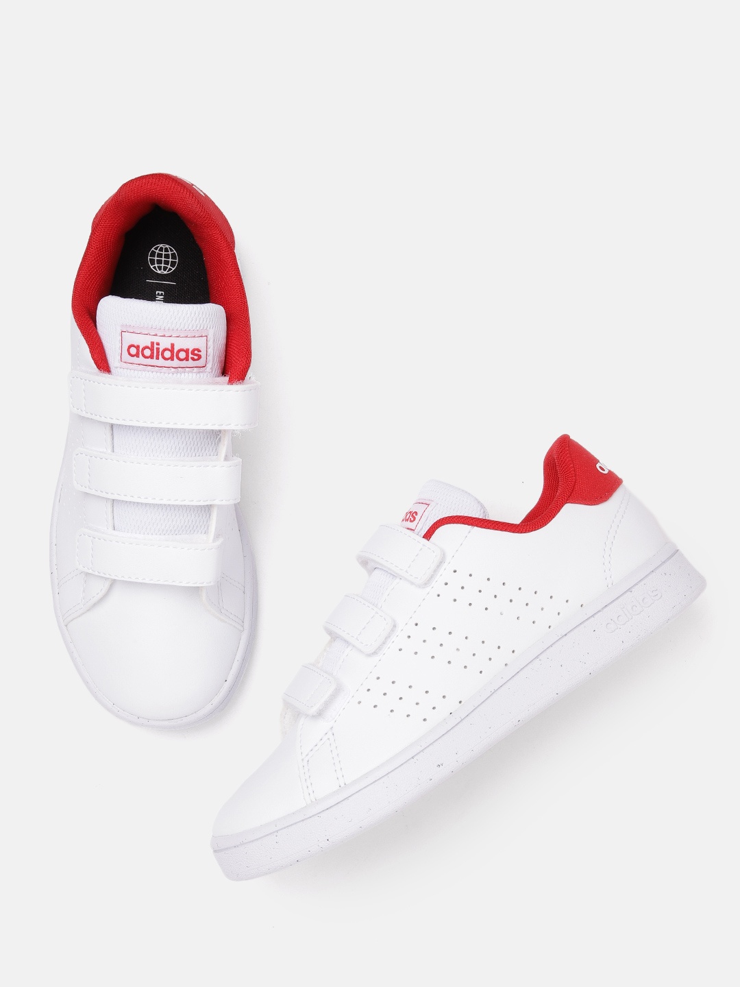 

ADIDAS Kids Perforated Detail Advantage CF Tennis Shoes, White