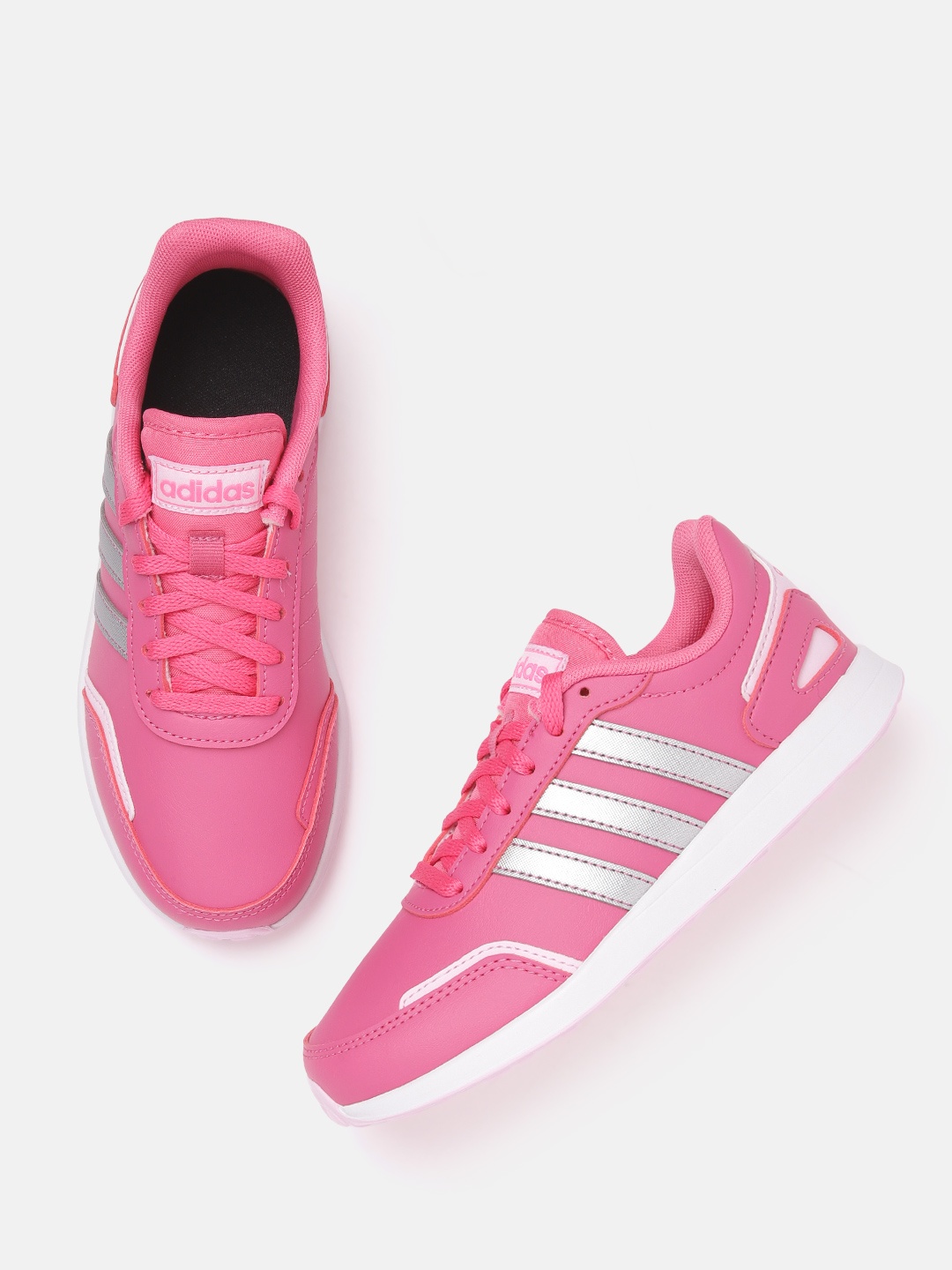 

ADIDAS Kids Striped Detail VS Switch 3 Running Shoes, Pink