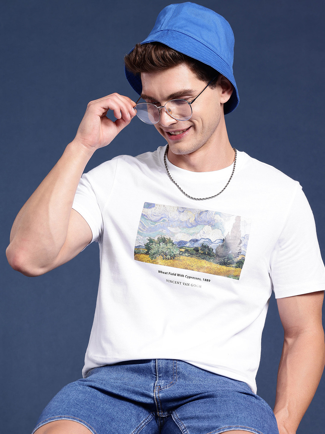 

Mast & Harbour Graphic Printed Pure Cotton T-shirt, White