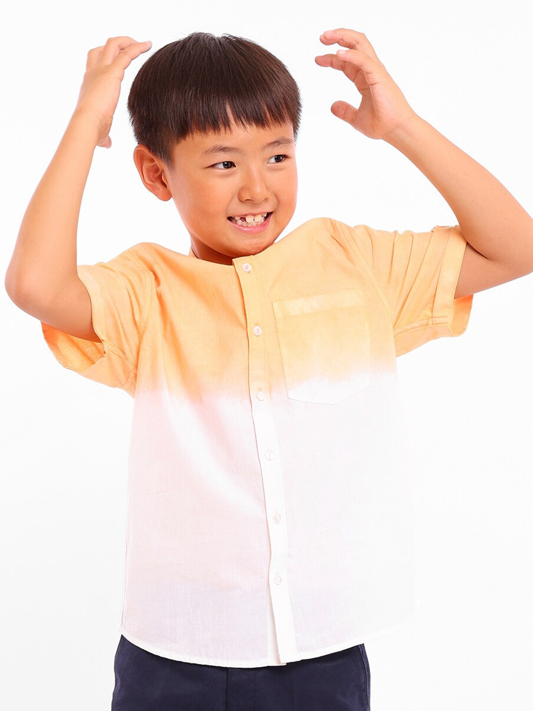 

BONKIDS Boys Standard Opaque Cotton Casual Shirt, White