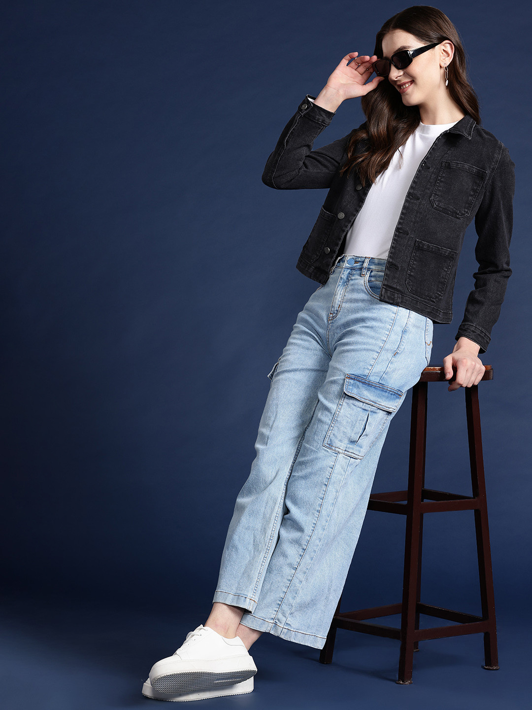 

Mast & Harbour Pure Cotton Denim Jacket, Black