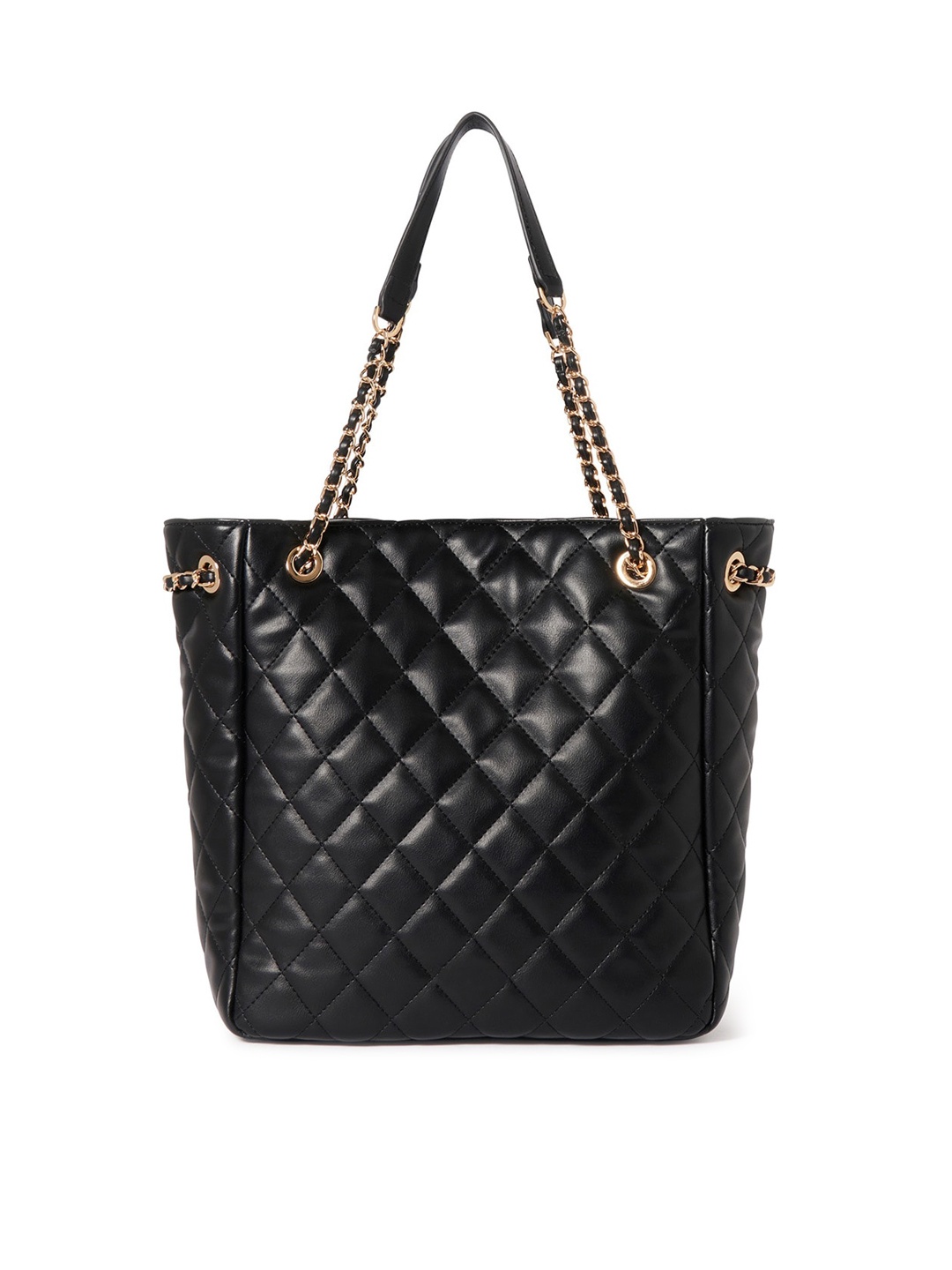 

Forever New Textured PU Structured Shoulder Bag with Quilted, Black