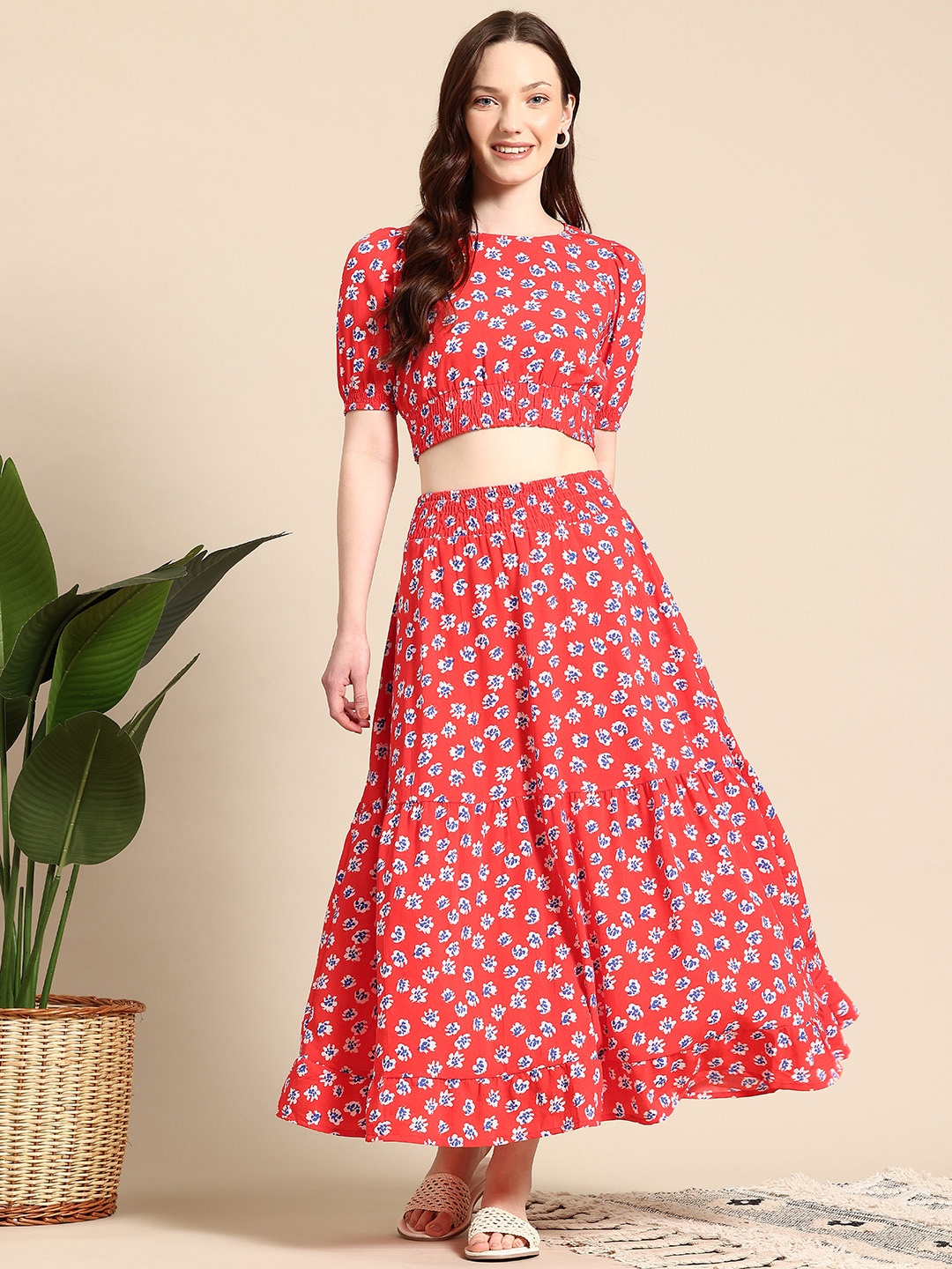 

Mast & Harbour Floral Print Co-ords, Red