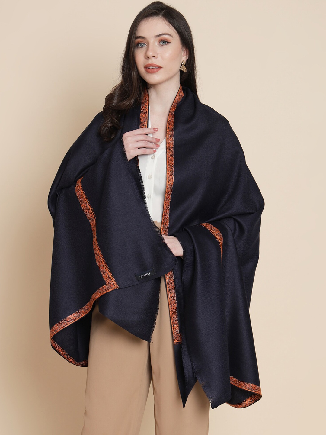 

Pashtush Woolen Blended Shawl, Black