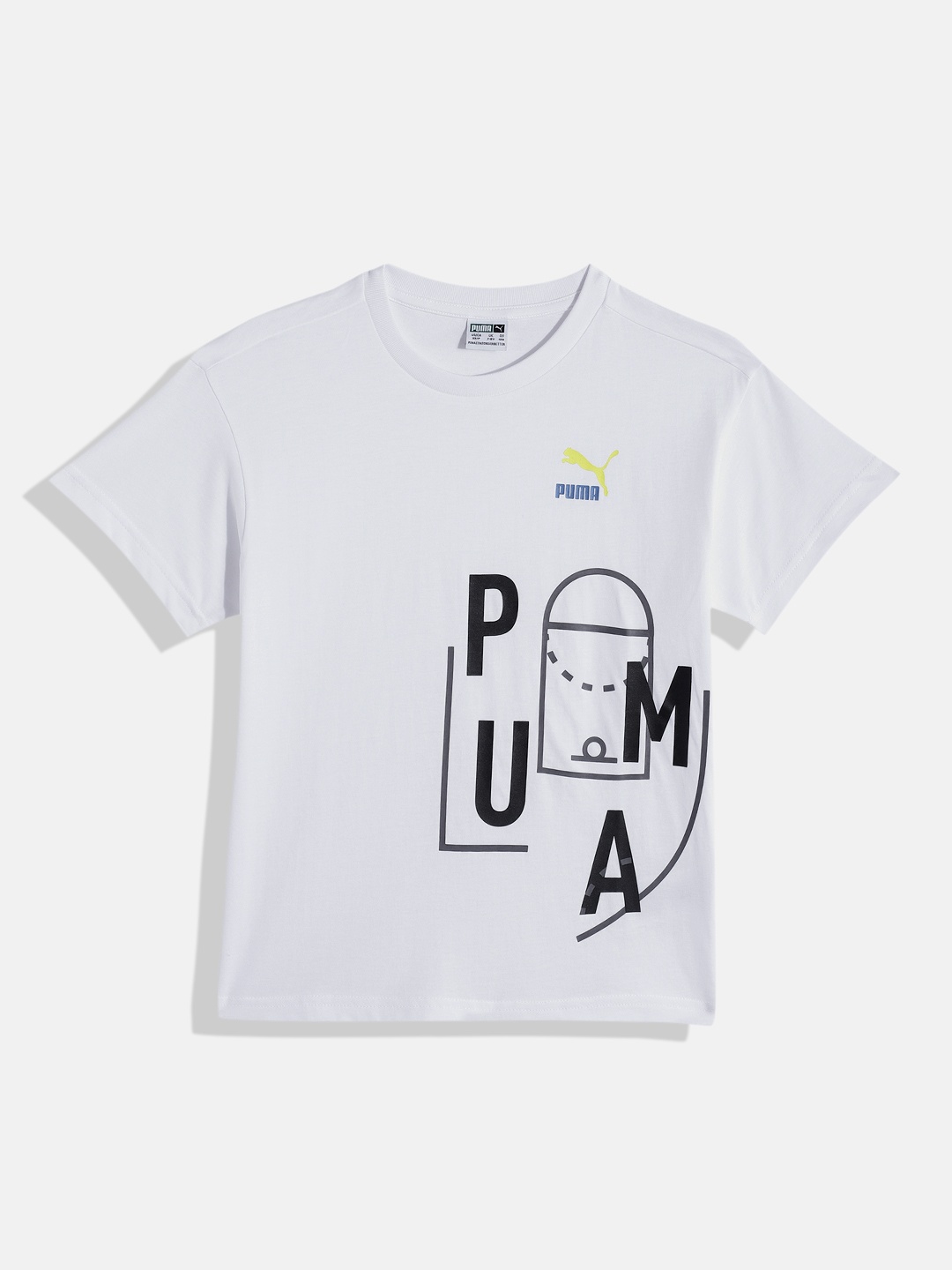 

Puma Boys Printed Pure Cotton T-shirt, White