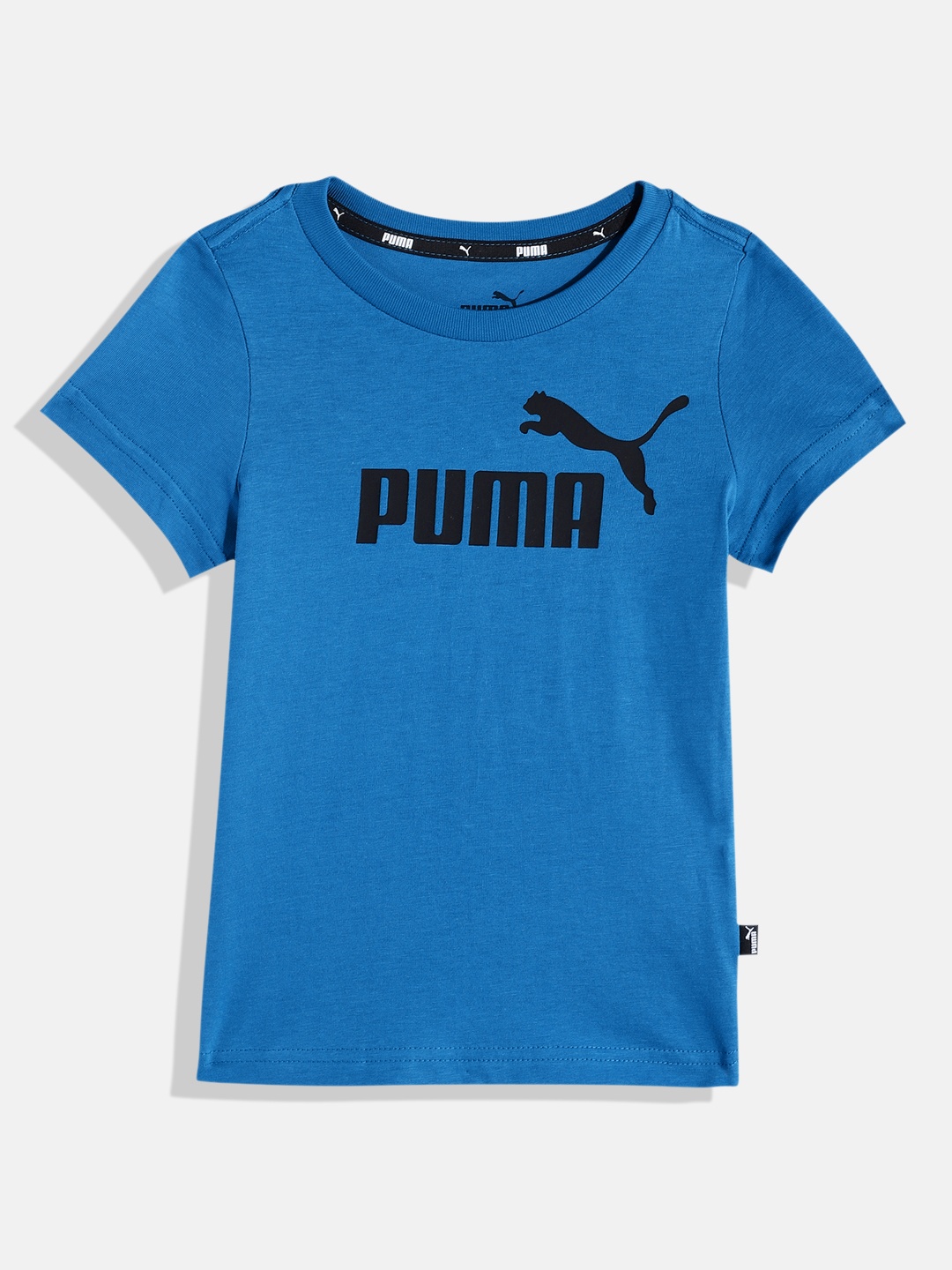 

Puma Boys Essentials Brand Logo Printed Pure Cotton T-shirt, Blue